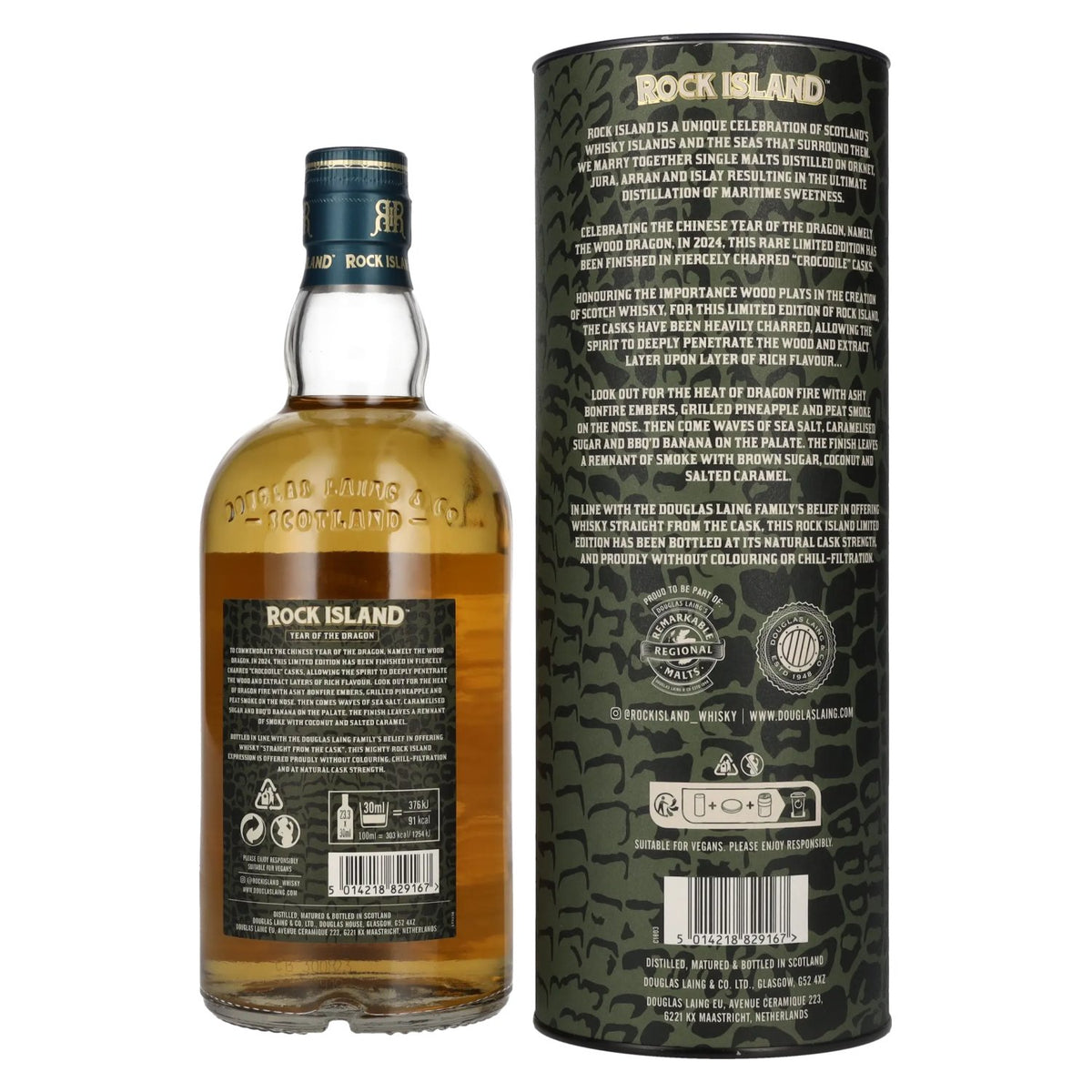 Douglas Laing ROCK ISLAND Year of the Dragon Blended Malt 54,8% Vol. 0,7l in Geschenkbox