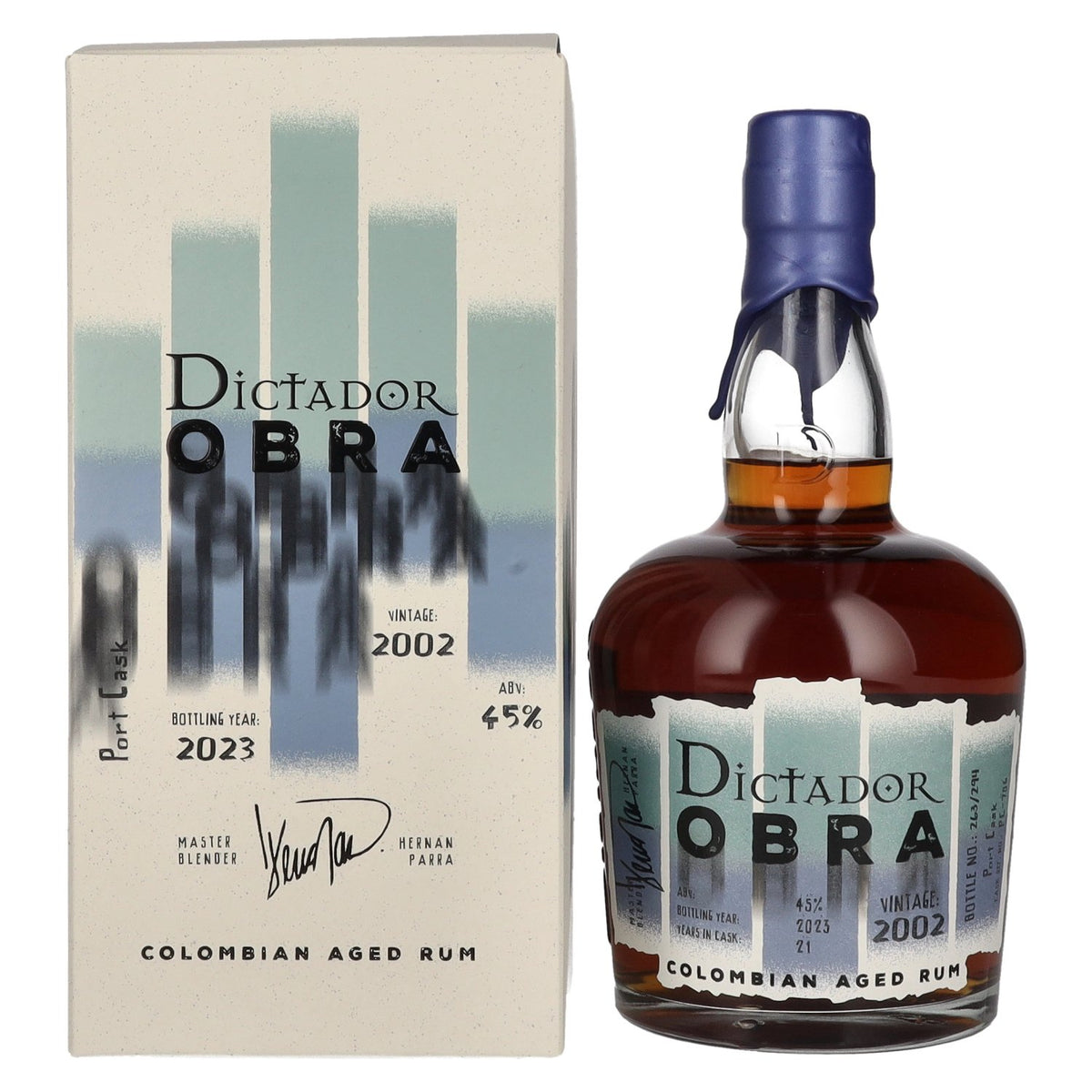 Rhum Dictador OBRA VINTAGE 21 ans d'âge Old Port CASK 2002, 45 % vol., 0,7 l, dans un coffret cadeau