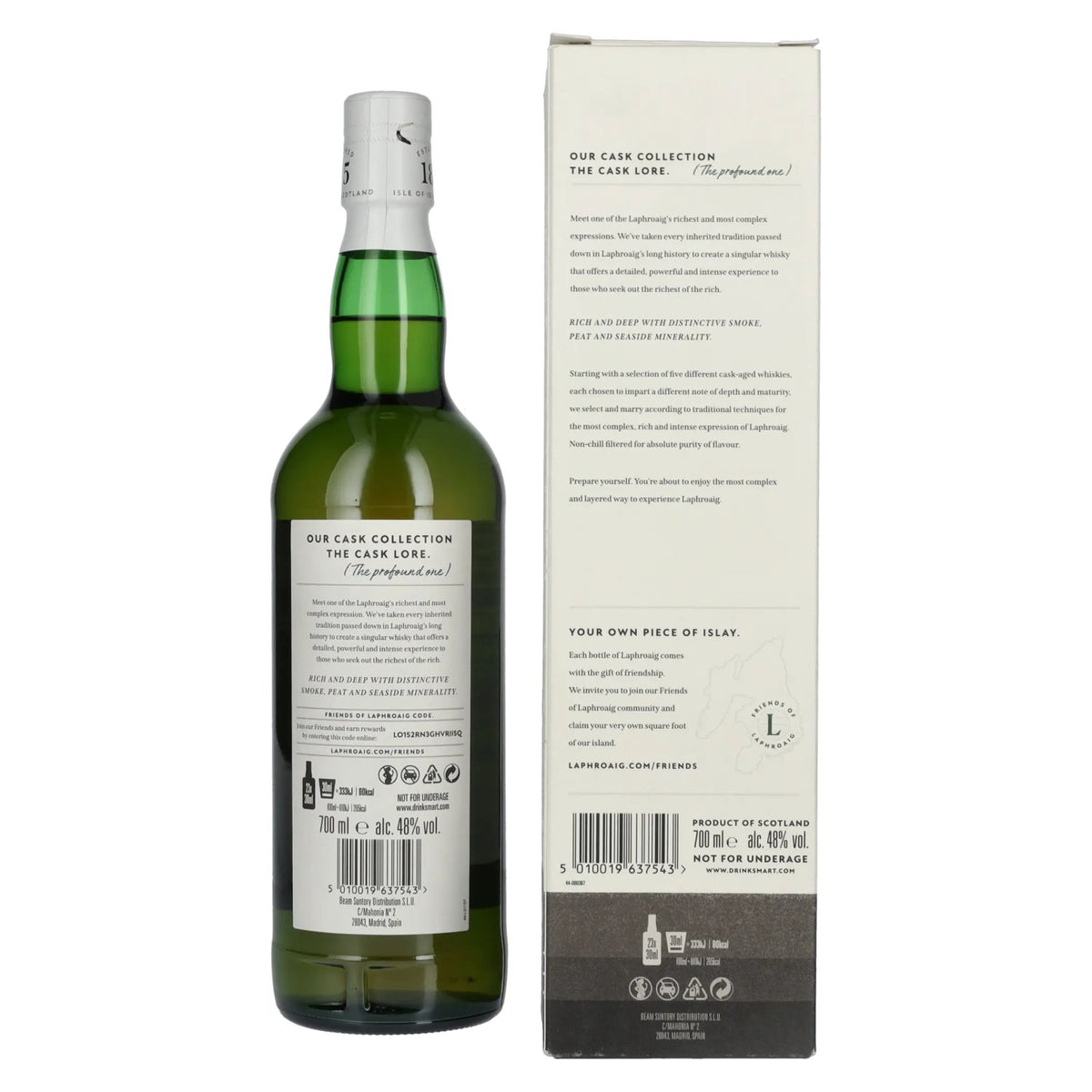 Laphroaig LORE Islay Single Malt 48 % vol., 0,7 l, dans un coffret cadeau