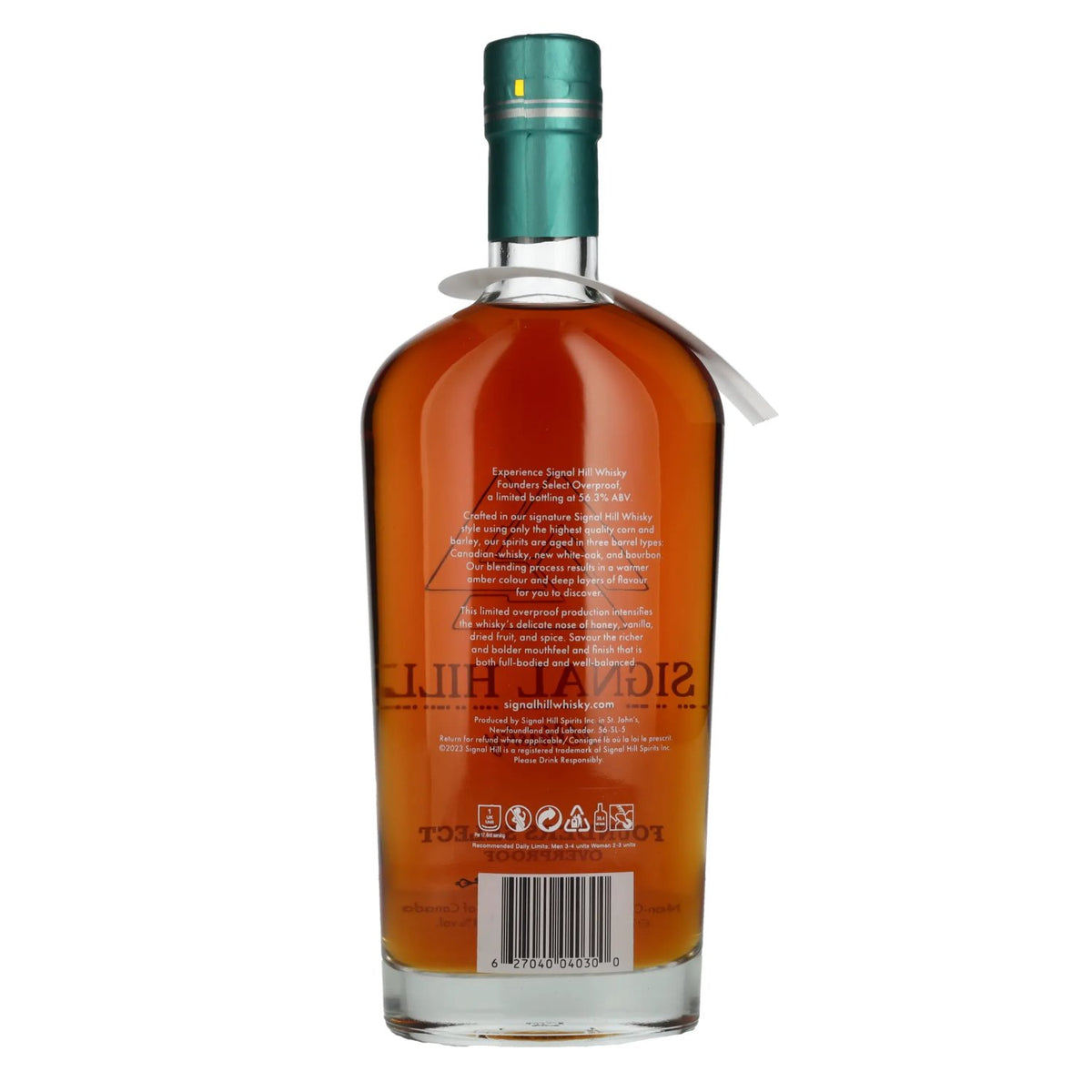 Signal Hill Founders Select Whisky canadien suralcoolisé 56,3 % vol. 0,7 l