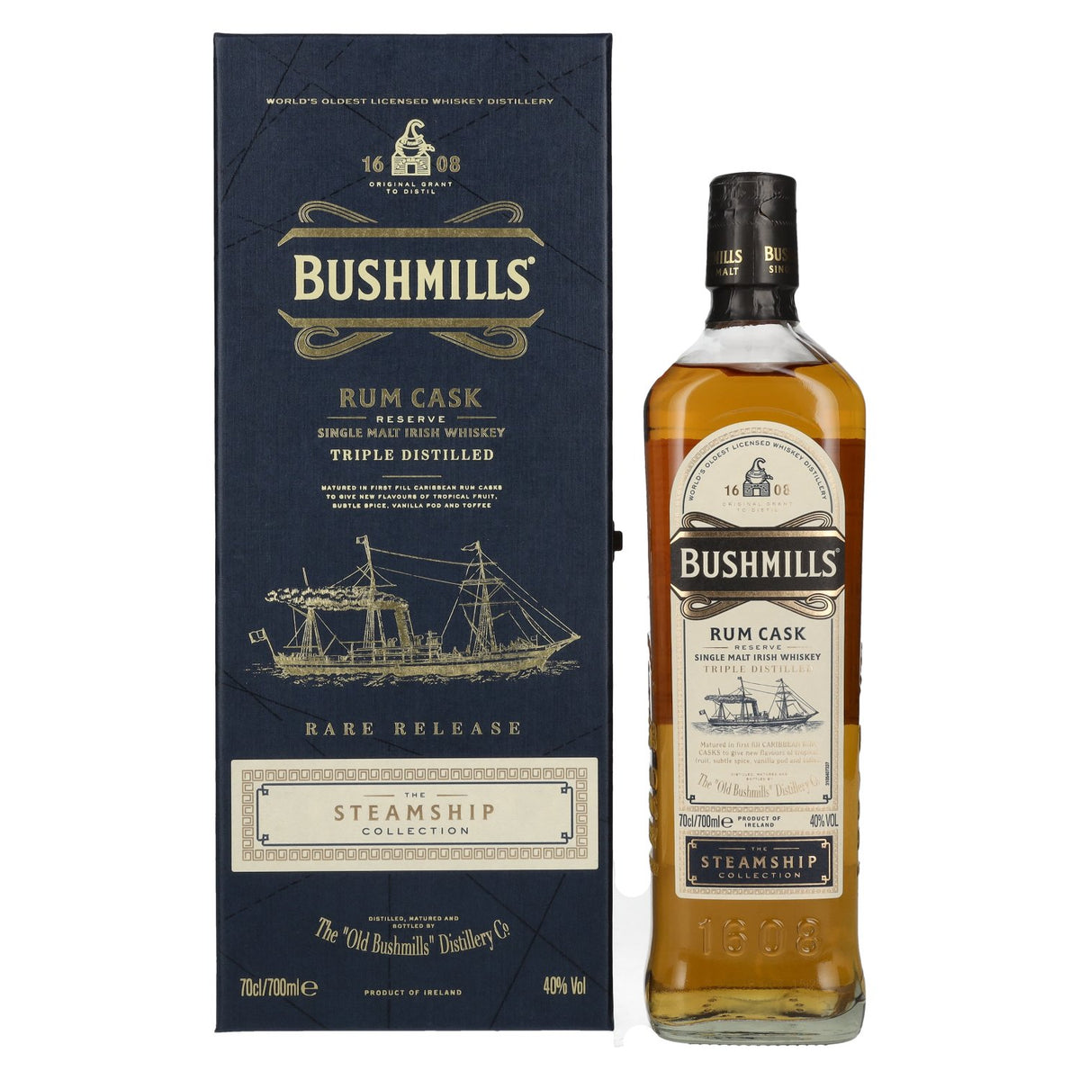 Bushmills RUM CASK Reserve The Steamship Collection 40 % vol. 0,7 l dans un coffret cadeau