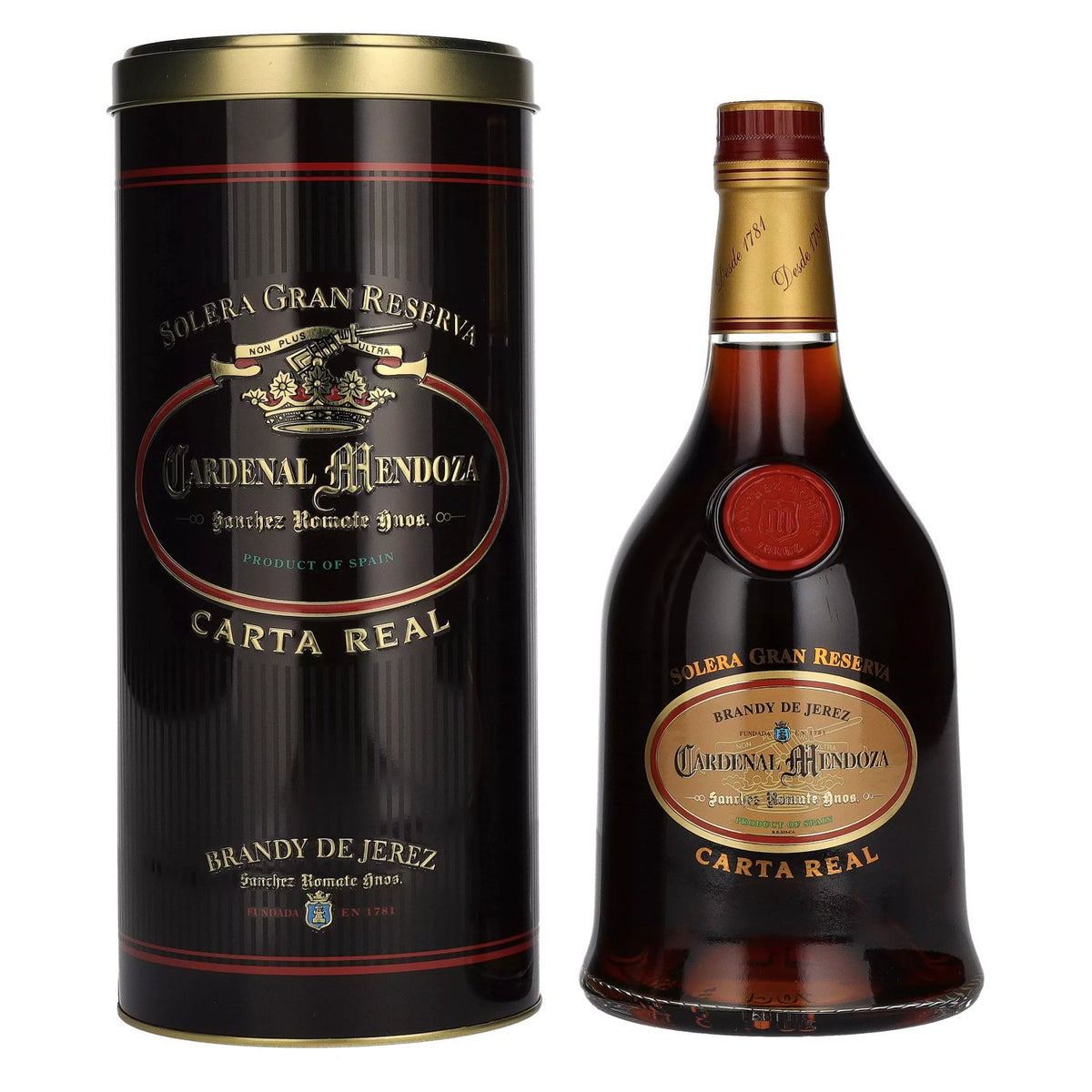 Cardenal Mendoza Carta Real Brandy de Jerez 40% vol. 0,7 l in blikken doos