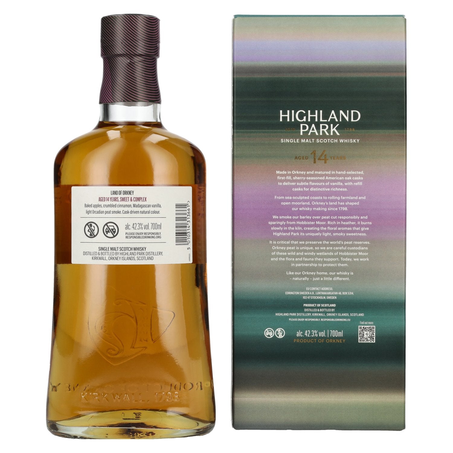 Highland Park 14 Years Old LAND OF ORKNEY Single Malt Scotch Whisky 42,3% Vol. 0,7l in Geschenkbox