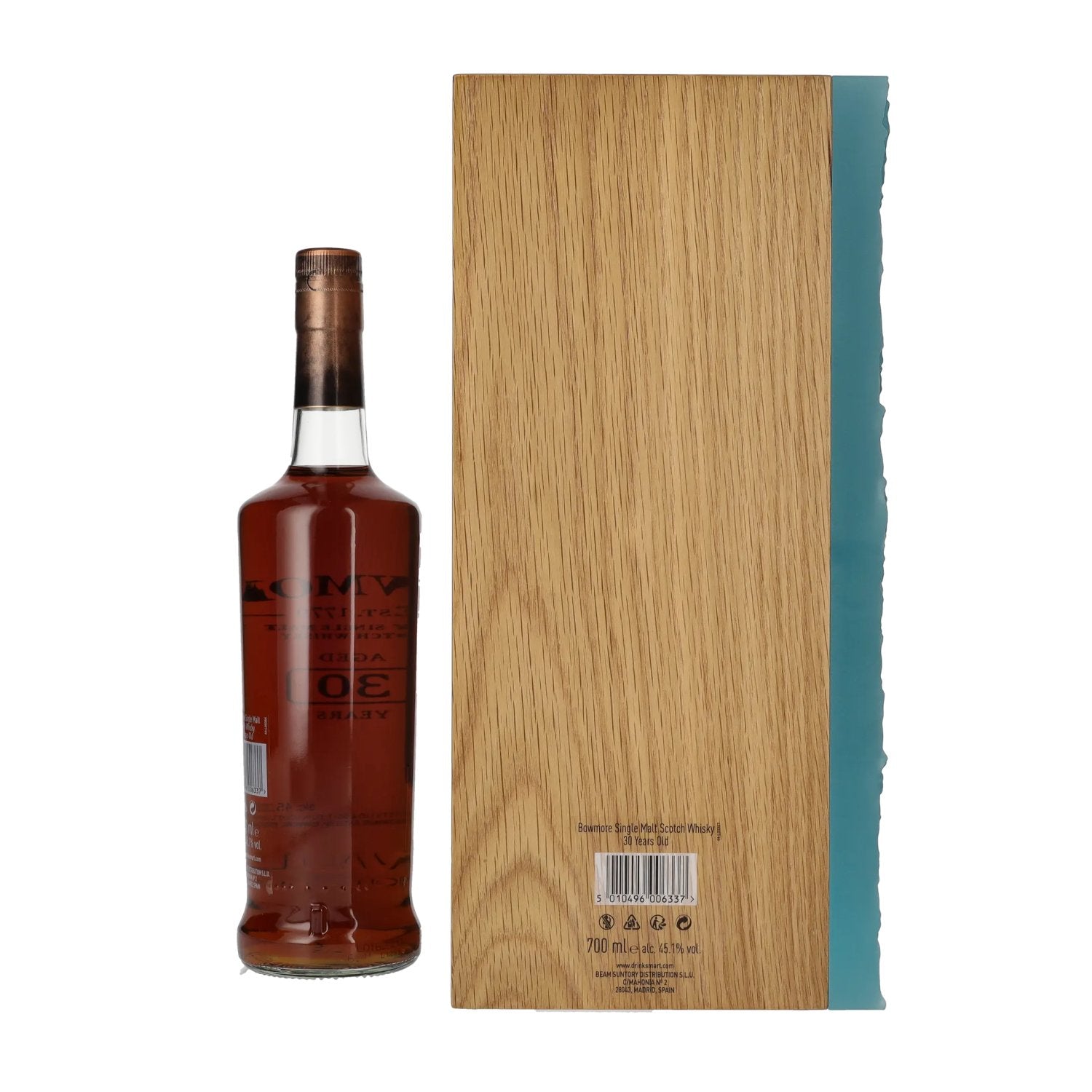 Bowmore 30 Years Old Islay Single Malt 45,3% Vol. 0,7l dans une caisse en bois