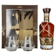 Plantation Rum BARBADOS XO 20e anniversaire, 40 % vol., 0,7 l, dans un coffret cadeau avec 2 verres