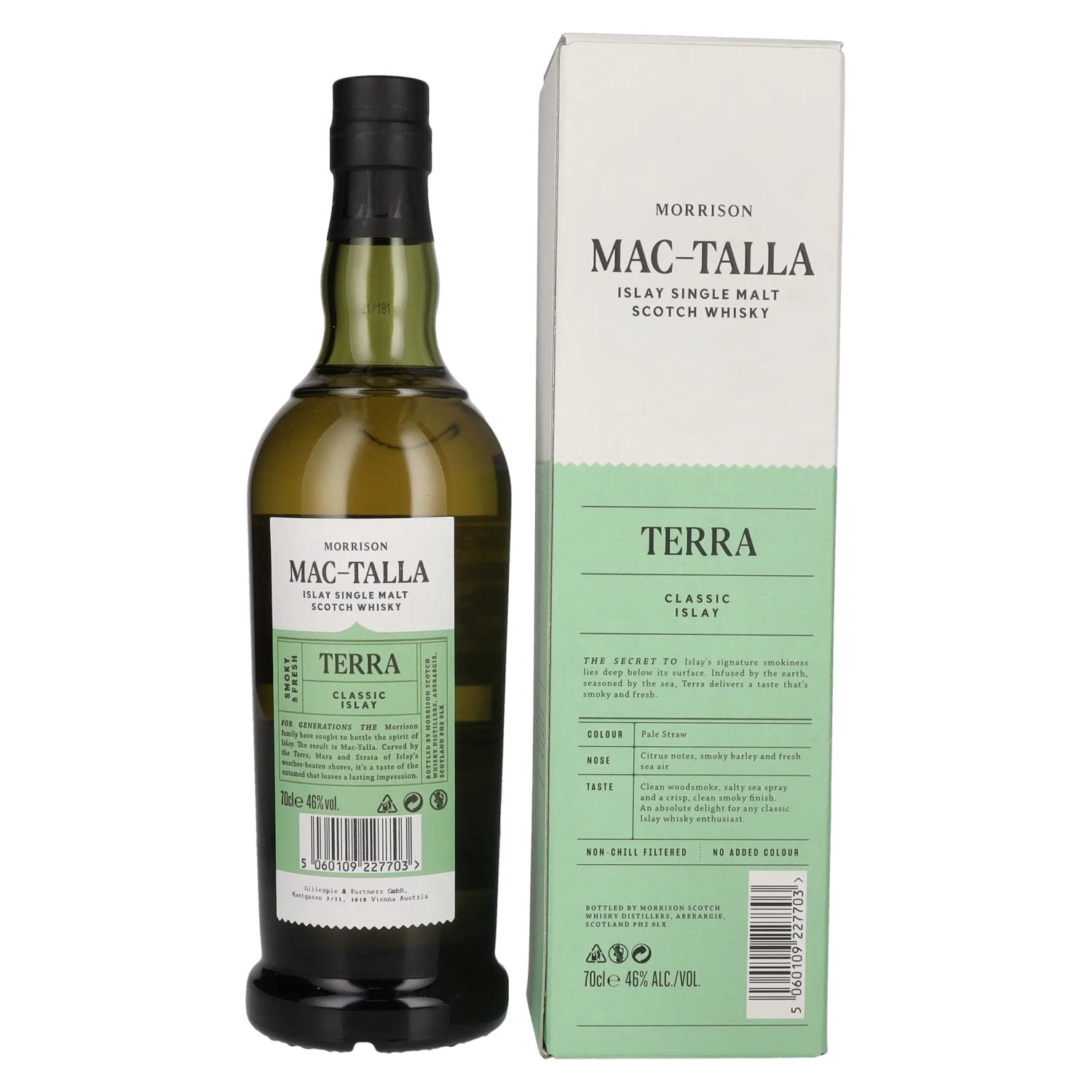 Mac-Talla Morrison TERRA Classic Islay Single Malt Scotch Whisky 46% Vol. 0,7l in geschenkverpakking