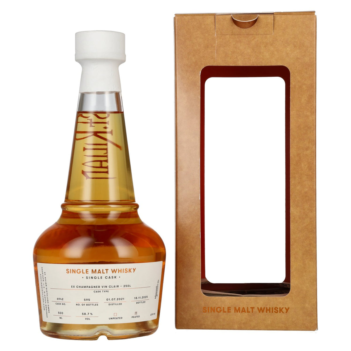 St. Kilian EX CHAMPAGNER VIN CLAIR Single Cask Malt Whisky 58,7% vol. 0,7 l in geschenkverpakking