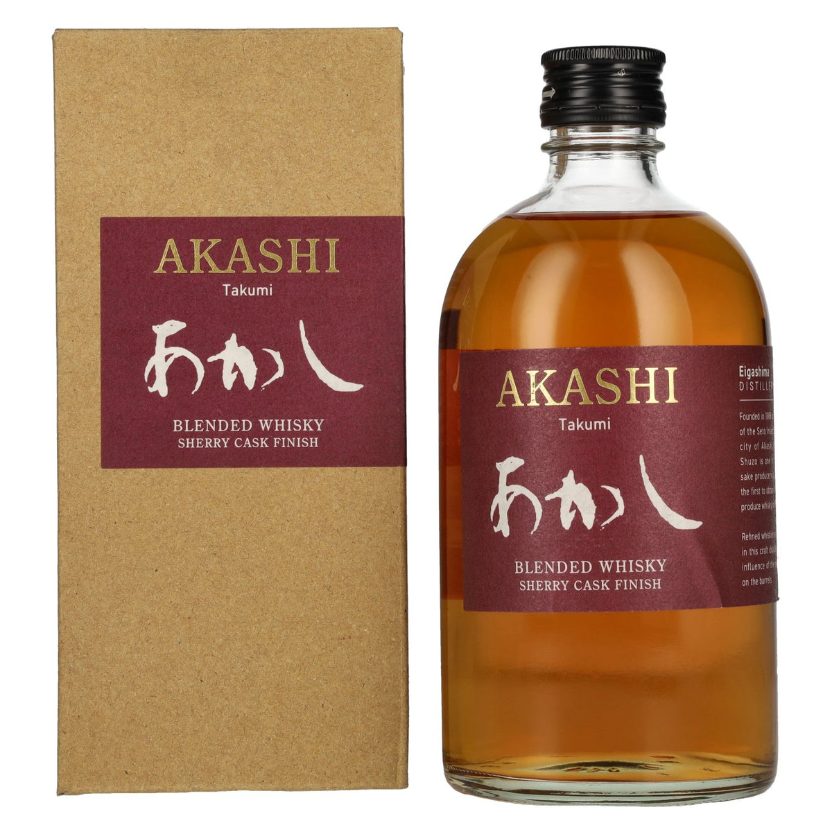 Akashi Takumi Sherry Cask Finish Japanese Blended Whisky 40% ABV, 0.5l in a gift box