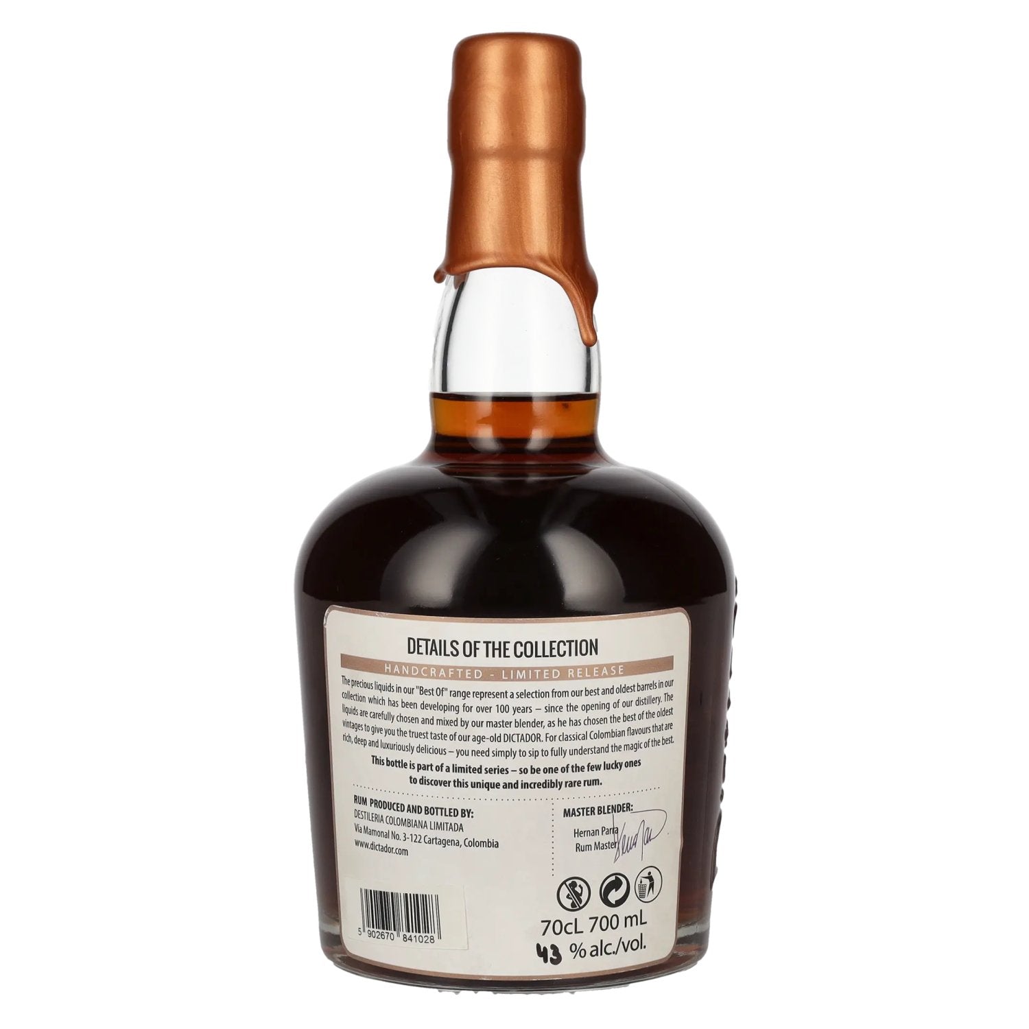 Dictador BEST OF 1987 ALTISIMO Colombian Rum 30YO/010317/EX-W278 43% Vol. 0,7l