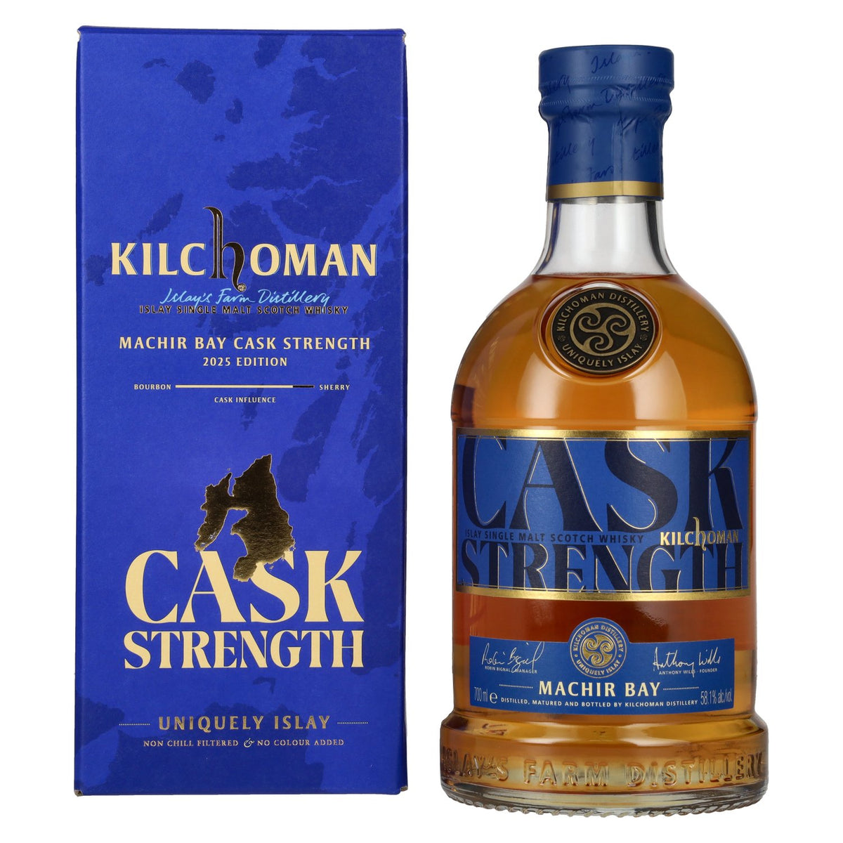 Kilchoman MACHIR BAY Cask Strength Islay Single Malt Scotch Whisky Editie 2025 58,1% vol. 0,7 l in geschenkverpakking
