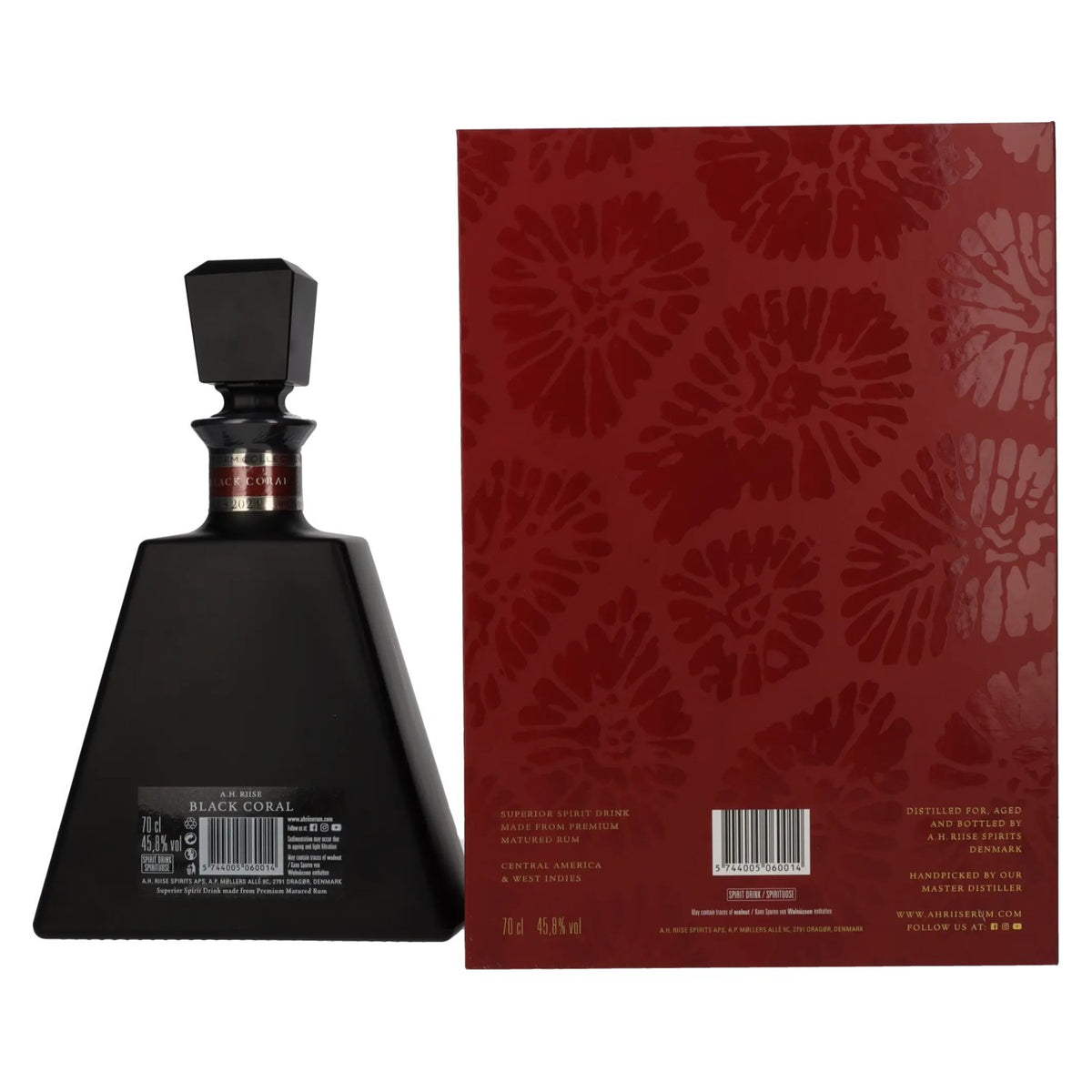 A.H. Riise Black BLACK CORAL Gem Collection Spirit Drink 45,8% vol. 0,7l en boîte cadeau