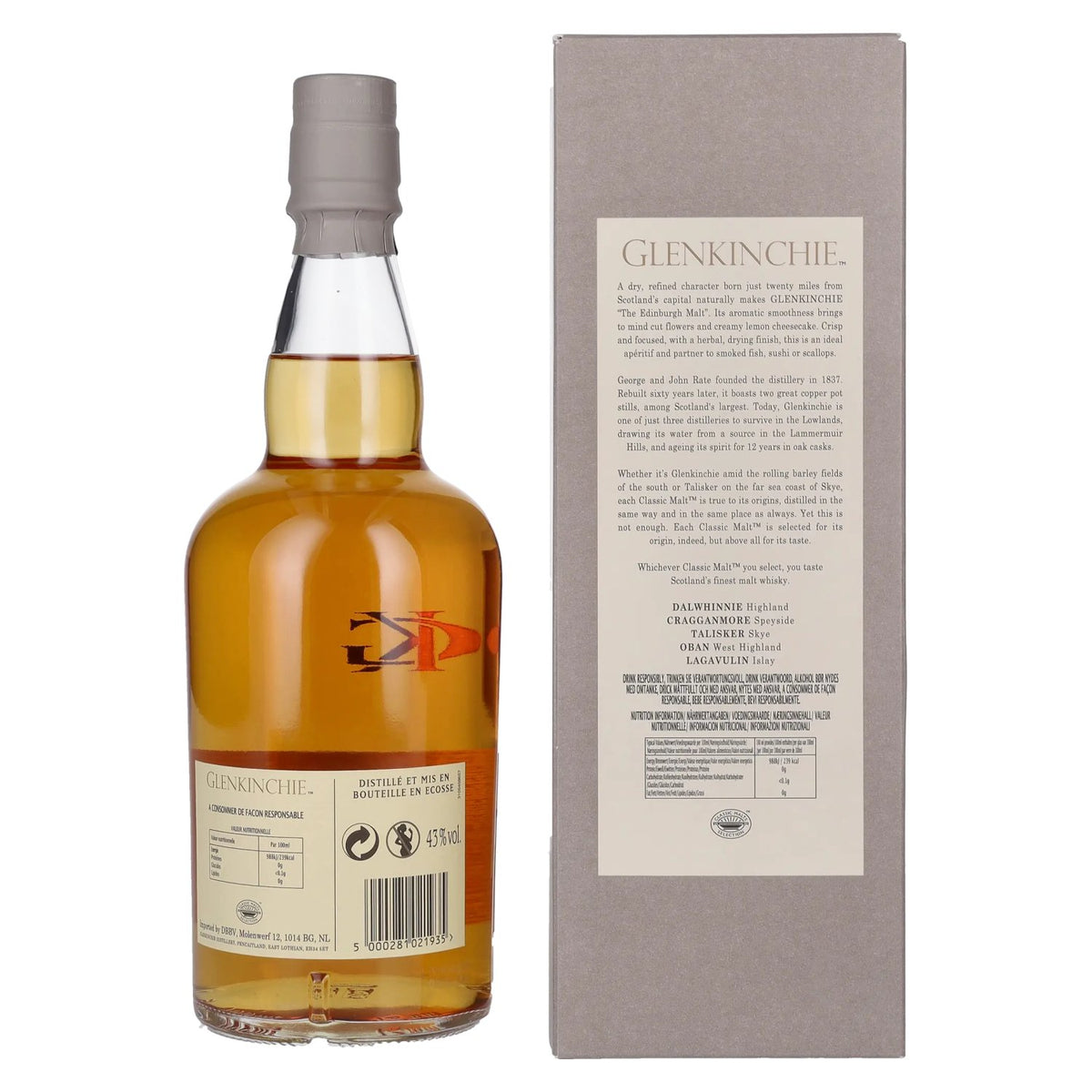 Glenkinchie 12 Years Old Single Malt Scotch Whisky 43% Vol. 0,7l in Geschenkbox