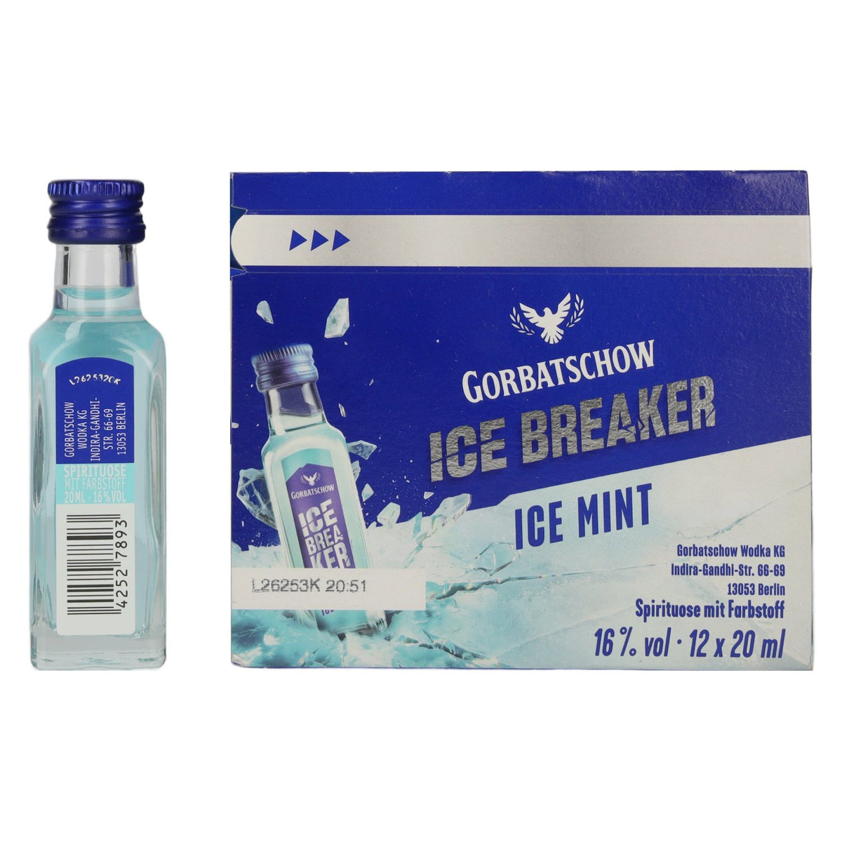 Gorbatschow Wodka Ice Breaker Ice Mint 16% ABV 12 x 0.02 l