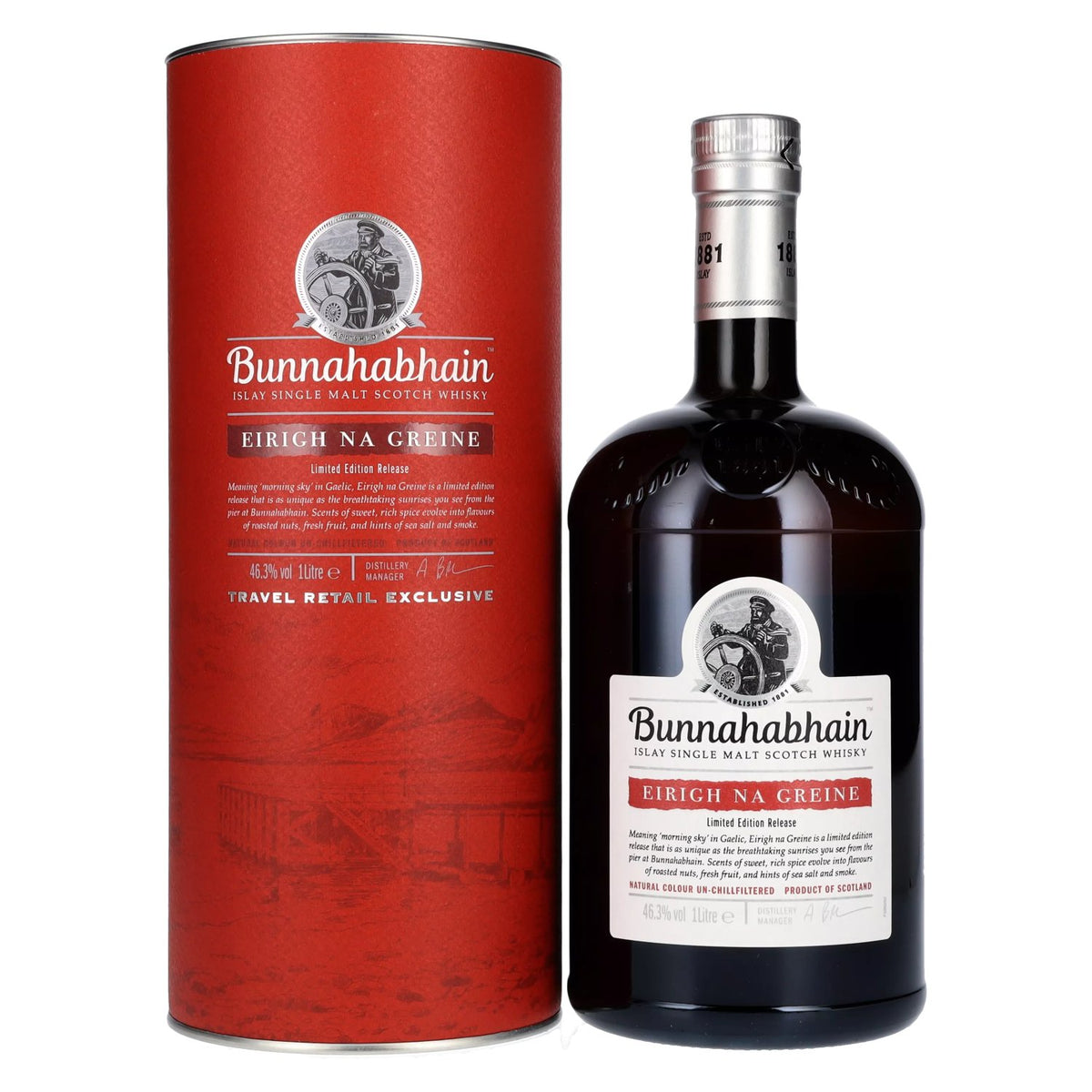 Bunnahabhain EIRIGH NA GREINE Islay Single Malt Scotch Whisky 46,3% Vol. 1l in Geschenkbox