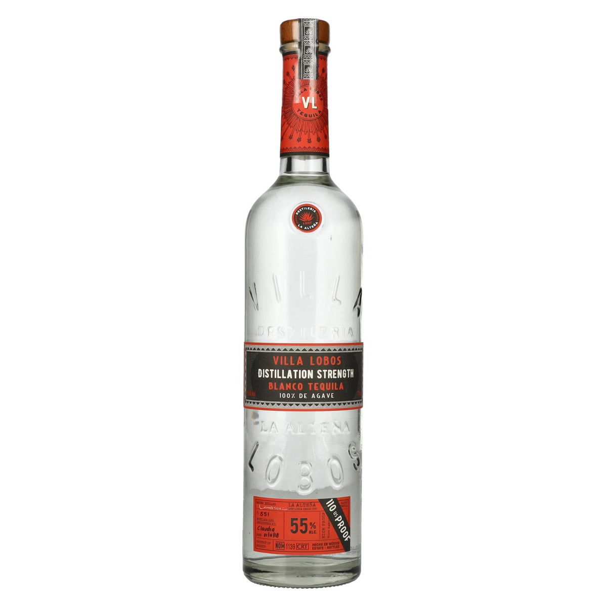 Villa Lobos DISTILLATION STRENGTH Blanco Tequila 100% Agave 55% vol. 0.7 l