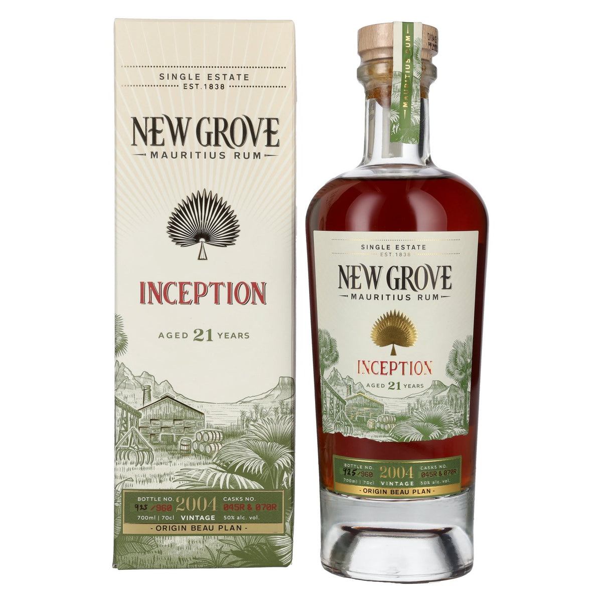 New Grove INCEPTION 21 Years Old Mauritius Rum Vintage 2004 50% vol. 0,7 l in geschenkverpakking