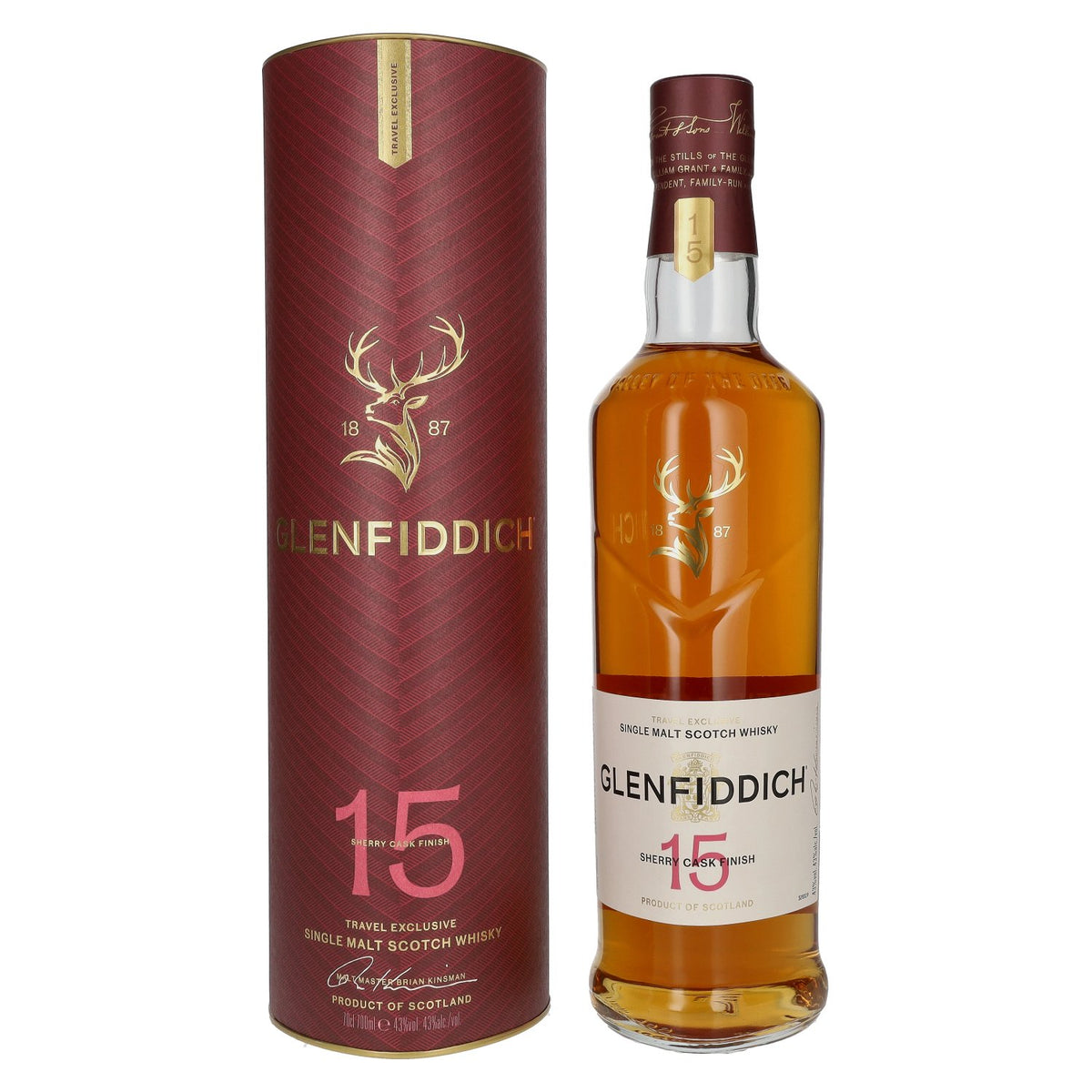 Glenfiddich 15 Years Old Sherry Cask Single Malt Travel Exclusive 43% vol. 0.7 l in a gift box