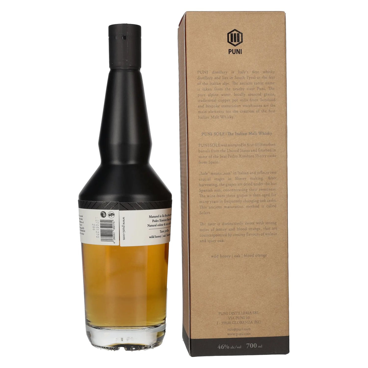Puni SOLE The Italian Malt Whisky 46 % vol., 0,7 l, dans un coffret cadeau