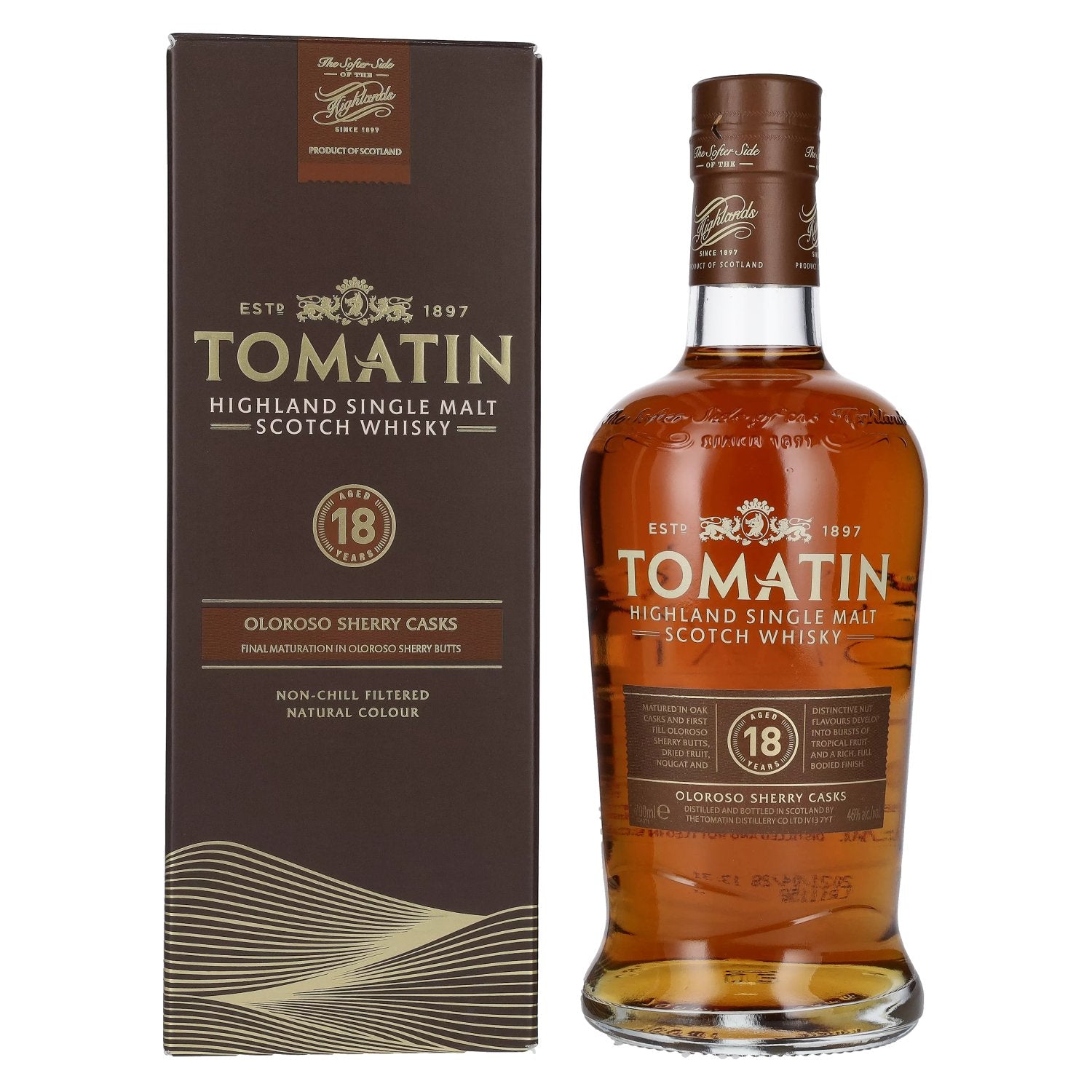 Tomatin 18 Years Old OLOROSO SHERRY CASKS 46% Vol. 0,7l en boîte cadeau