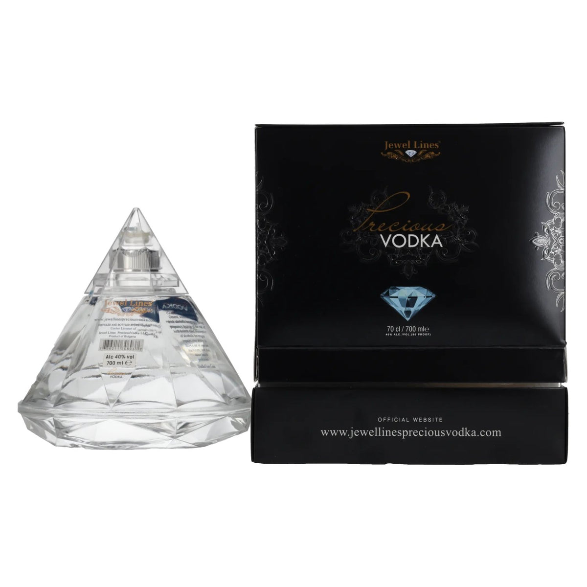 Jewels Lines Precious Vodka 40% vol. 0,7 l in geschenkverpakking met schenktuit