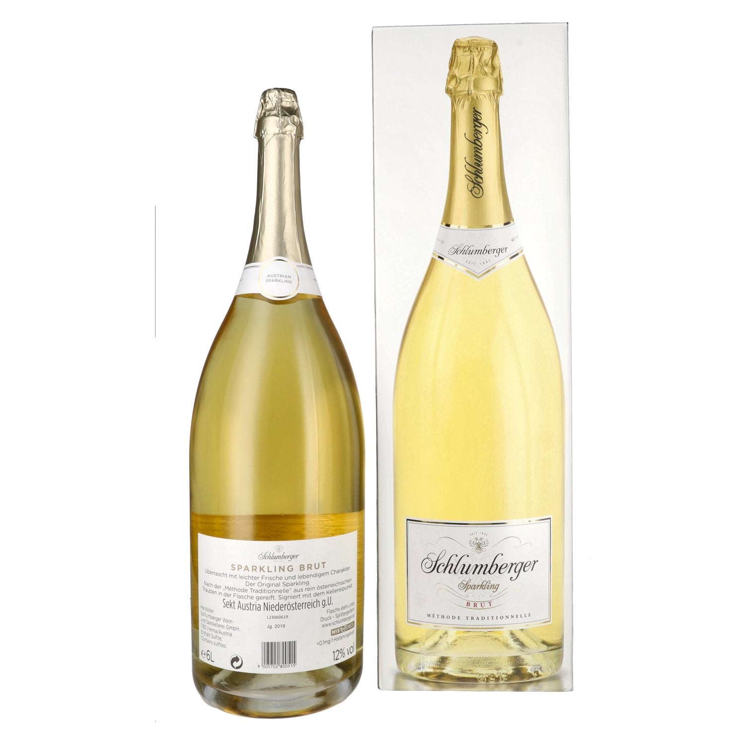 Schlumberger Sparkling Vintage Mousserende Wijn Brut 12% Vol. 6l in geschenkverpakking