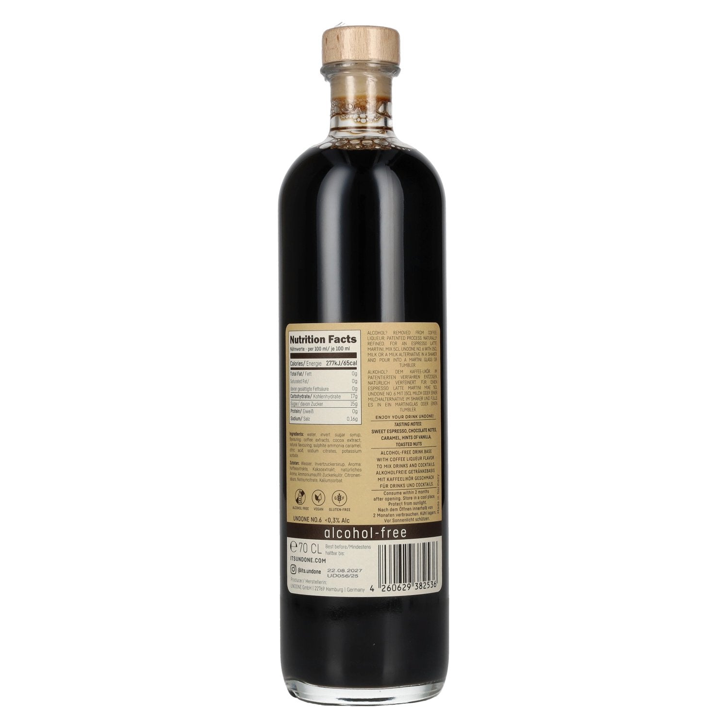 Undone Barista Espresso Aperitief Dit is geen Koffie Likeur alcoholvrij Nr. 6 0.7l