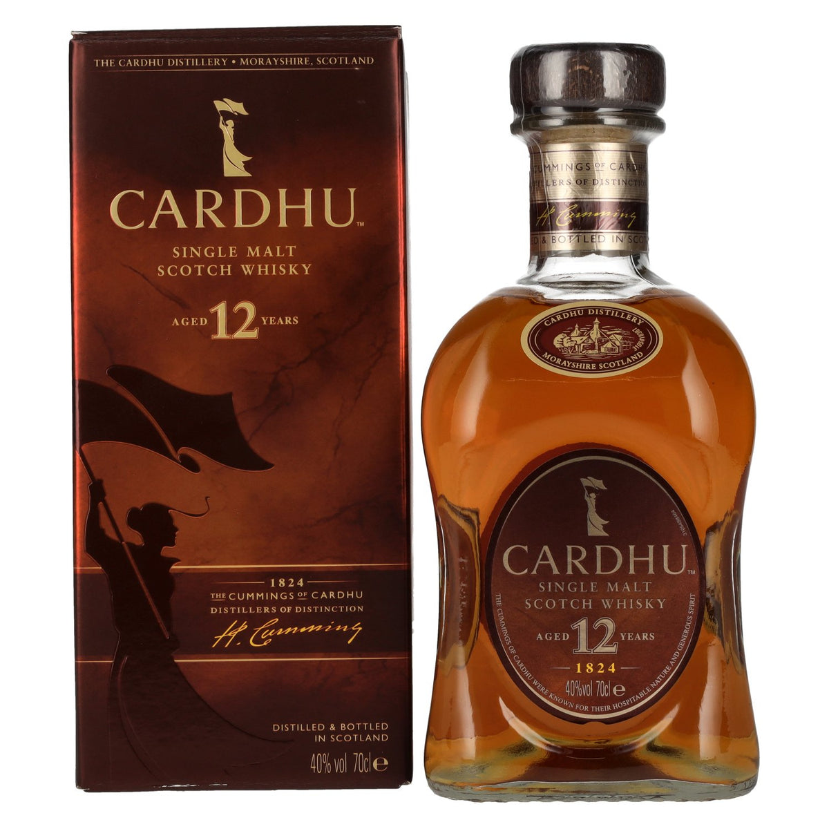 Cardhu 12-Year-Old Single Malt Scotch Whisky, 40% vol., 0.7 litres, in a gift box
