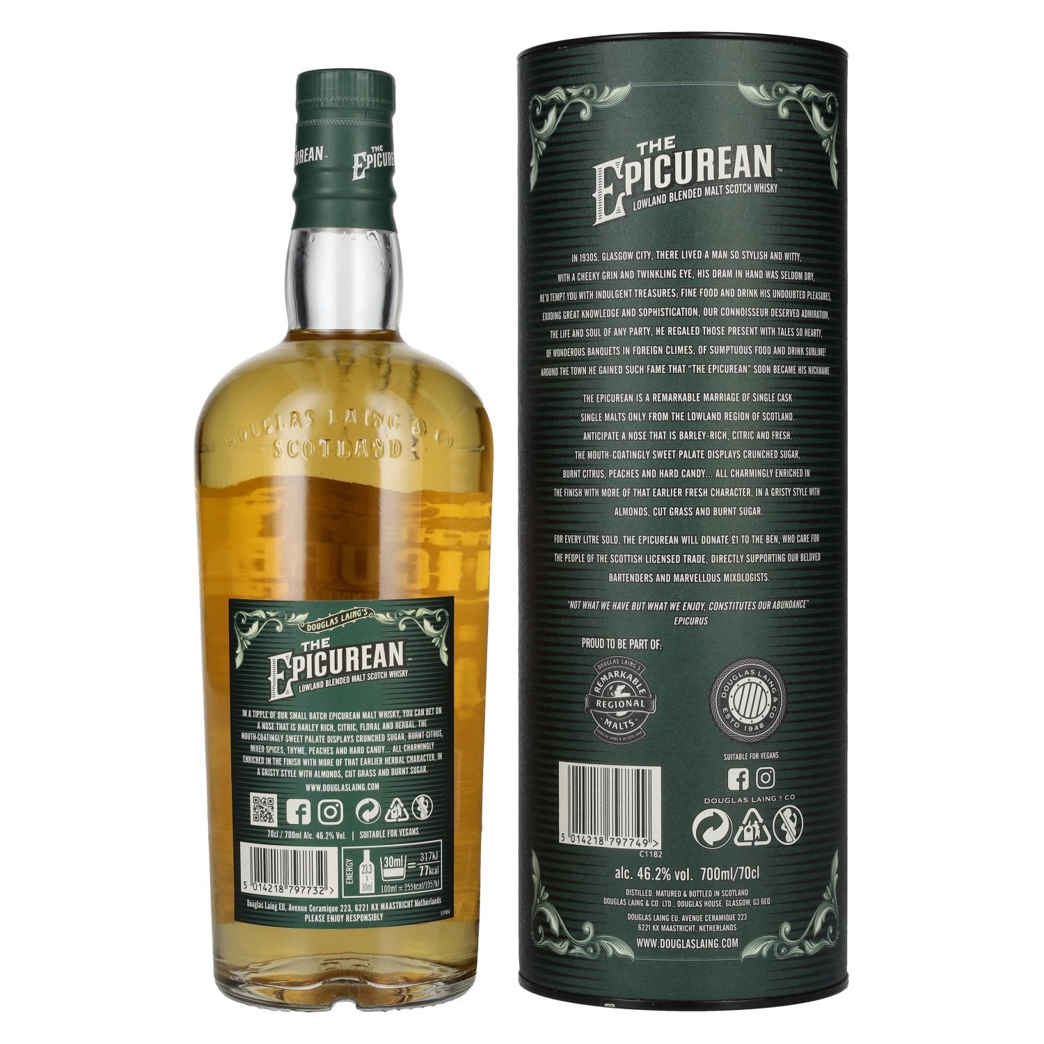 Douglas Laing THE EPICUREAN Lowland Blended Malt 46,2% Vol. 0,7l in Geschenkbox