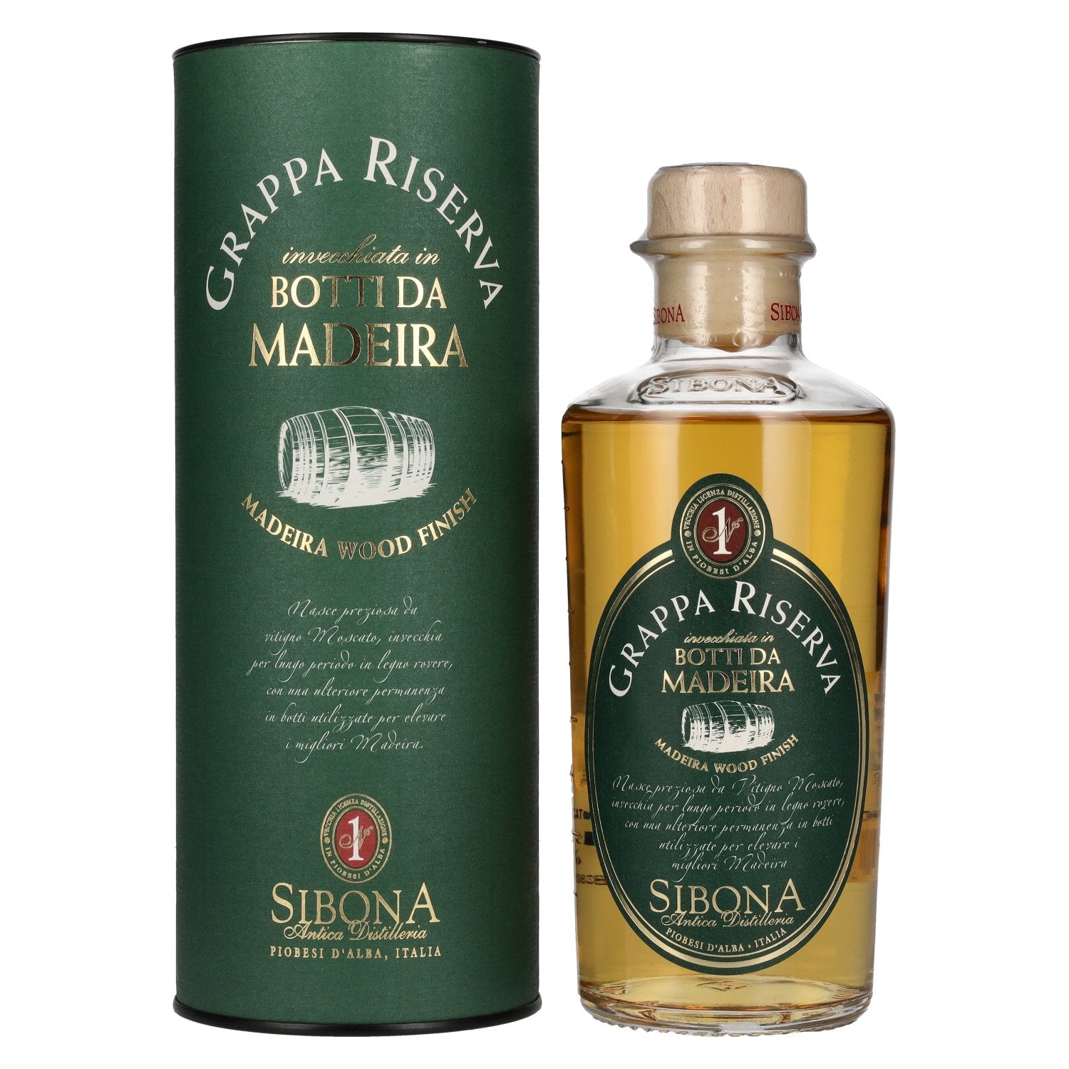 Sibona GRAPPA RISERVA Botti Da MADEIRA 40% vol. 0,5l en boîte cadeau