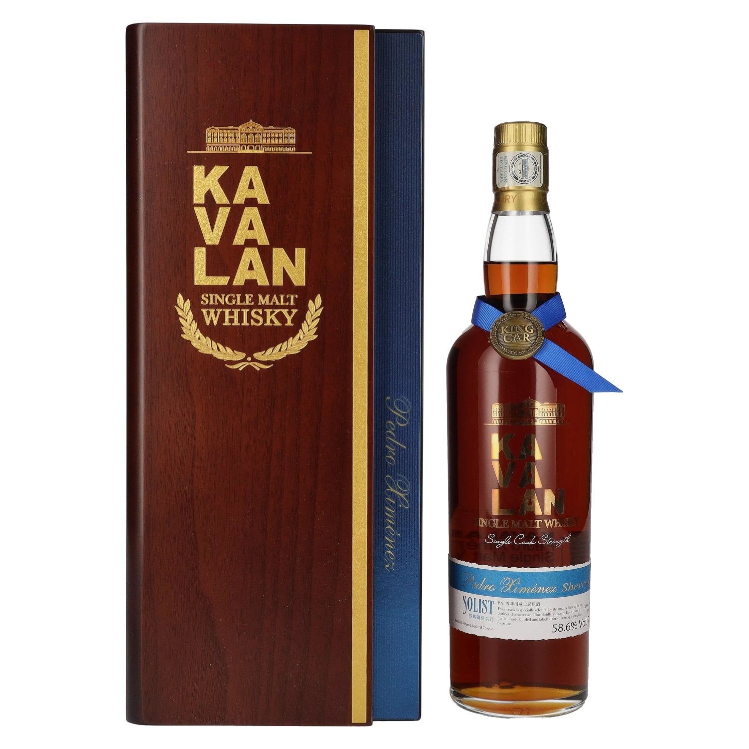 Kavalan SOLIST Pedro Ximénez Cask 58,6% vol. 0,7l en caisse bois