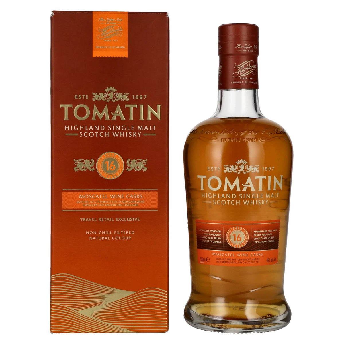 Tomatin 16 Years Old MOSCATEL WINE CASKS 46% vol. 0.7l in a gift box