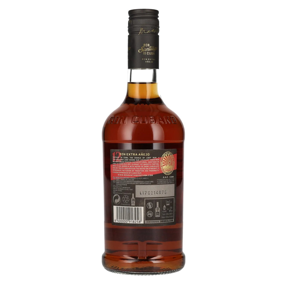 Ron Santiago de Cuba Ron Extra Añejo 12 Años D.O.P. Cuba 40% vol. 0,7 l