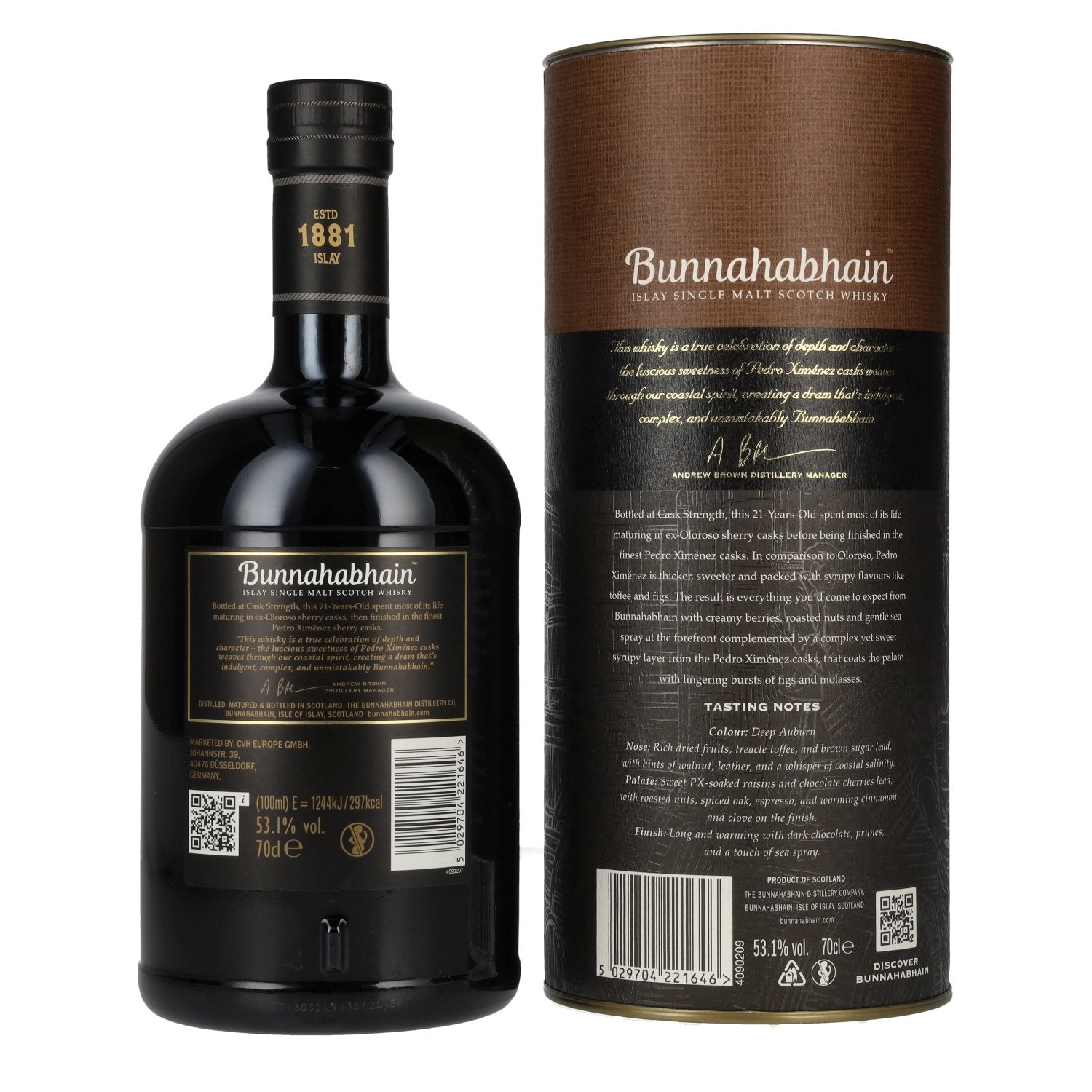 Bunnahabhain 21 Years Old Islay Single Malt Cask Strength Edition 2025 53,1% Vol. 0,7l in Geschenkbox