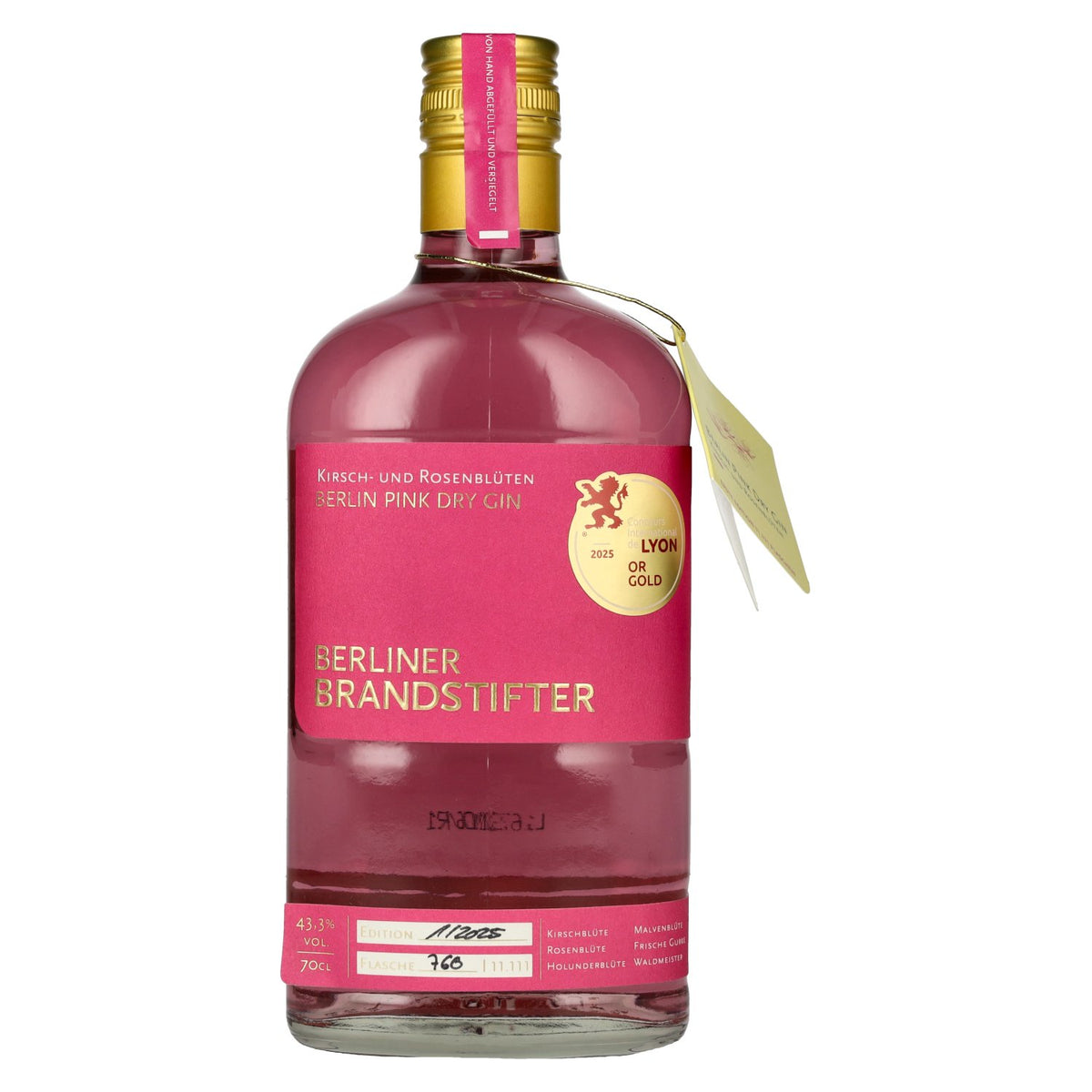 Berliner Brandstifter Berlin Pink Dry Gin 43,3% vol. 0,7 l