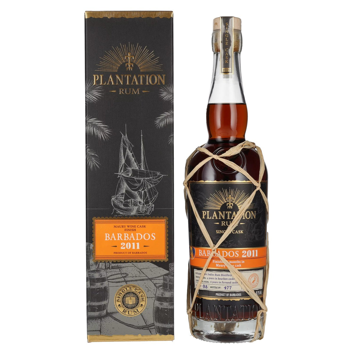 Plantation Rum BARBADOS Single Cask Maury Wine Cask Finish 2011 48,1% vol. 0,7 l in geschenkverpakking