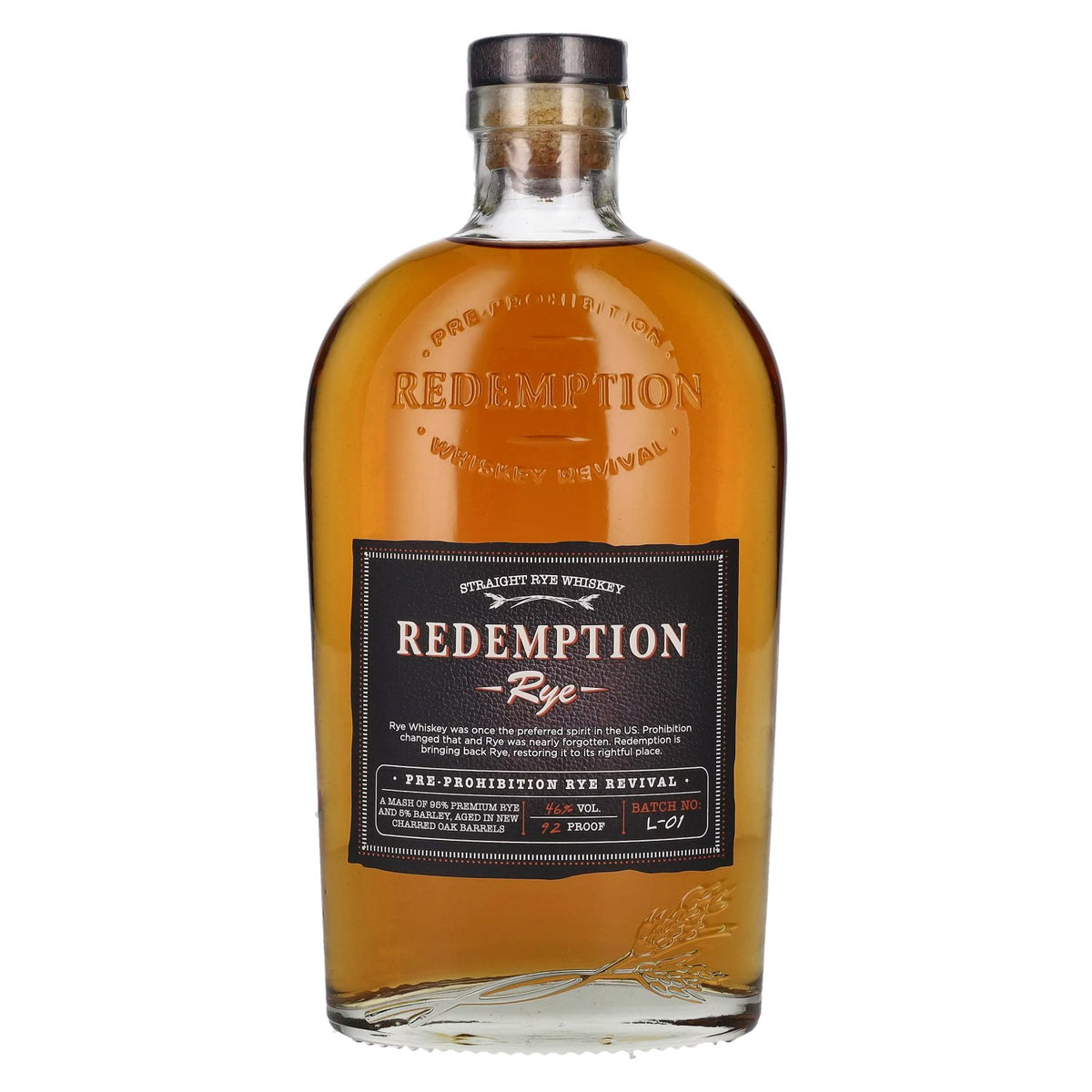 Redemption Rye Pre-Prohibition Rye Revival 46% ABV 0.7l