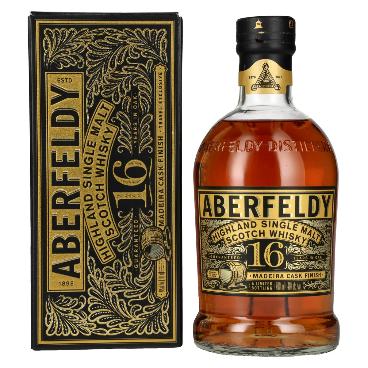 Aberfeldy 16 Years Old Highland Single Malt MADEIRA CASK FINISH 40% Vol. 0,7l en boîte cadeau