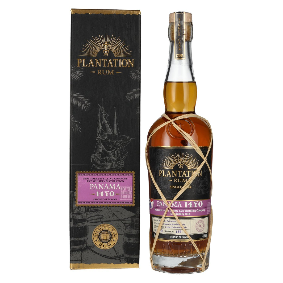 Plantation Rum PANAMA 14 Years Old Rye Whiskey Maturation Edition 2021 51,8% vol. 0,7 l in geschenkverpakking