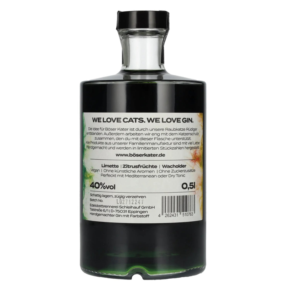Böser Kater Magic Green Gin 40% vol. 0.5 l