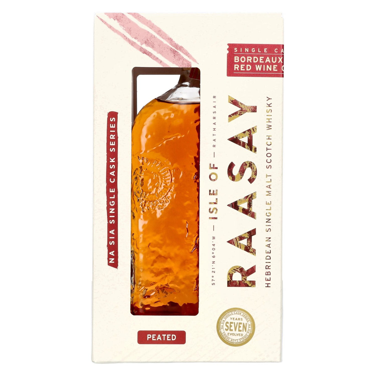 Isle of Raasay 7 Years Old Peated Bordeaux Red Wine Single Malt Single Cask #18/792 59.3% ABV 0.7l in a gift box