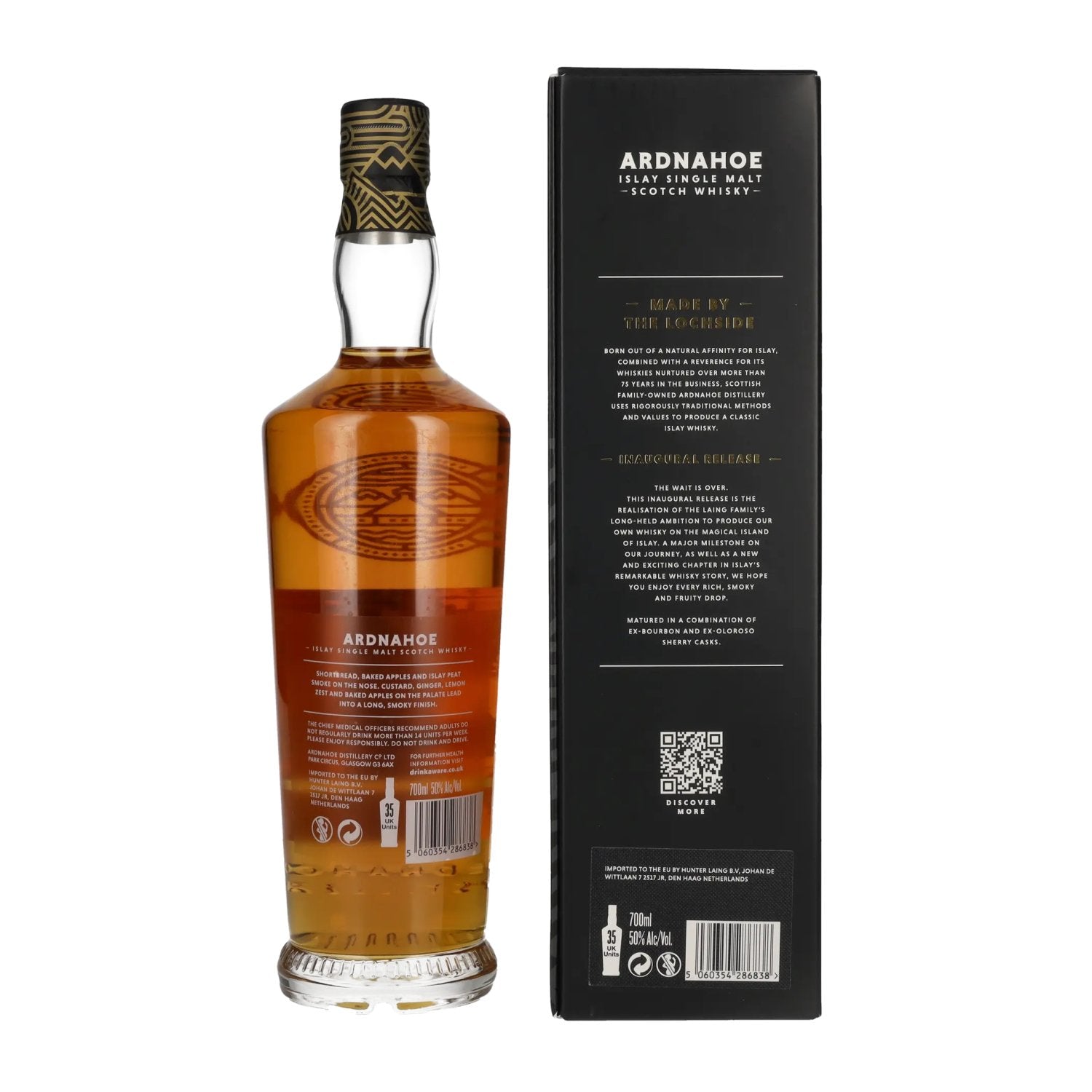 Ardnahoe 5 Years Old INAUGURAL RELEASE Islay Single Malt Scotch Whisky 50% Vol. 0,7l in geschenkverpakking