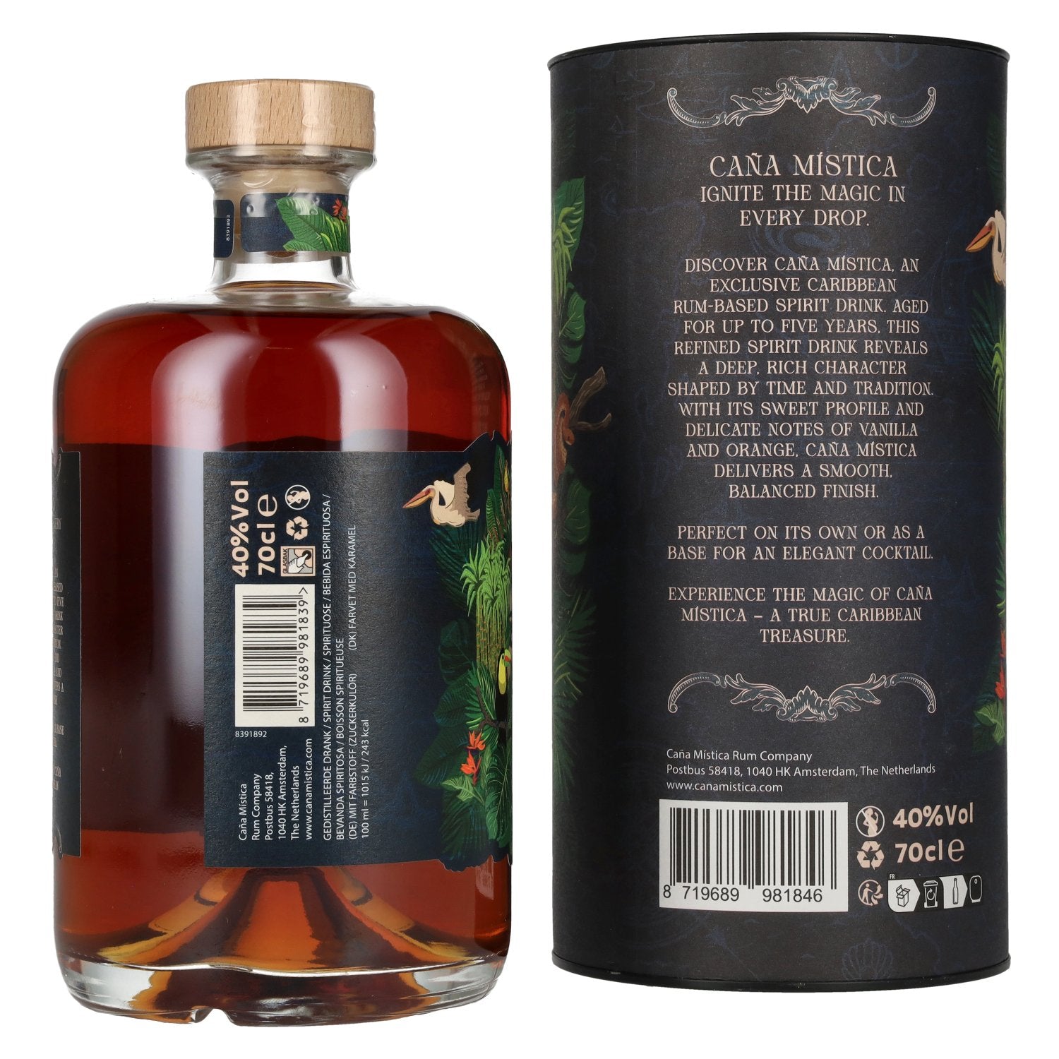 Caña Mística Reserva Rum-Based Spirit Drink 40% Vol. 0,7l in gift box