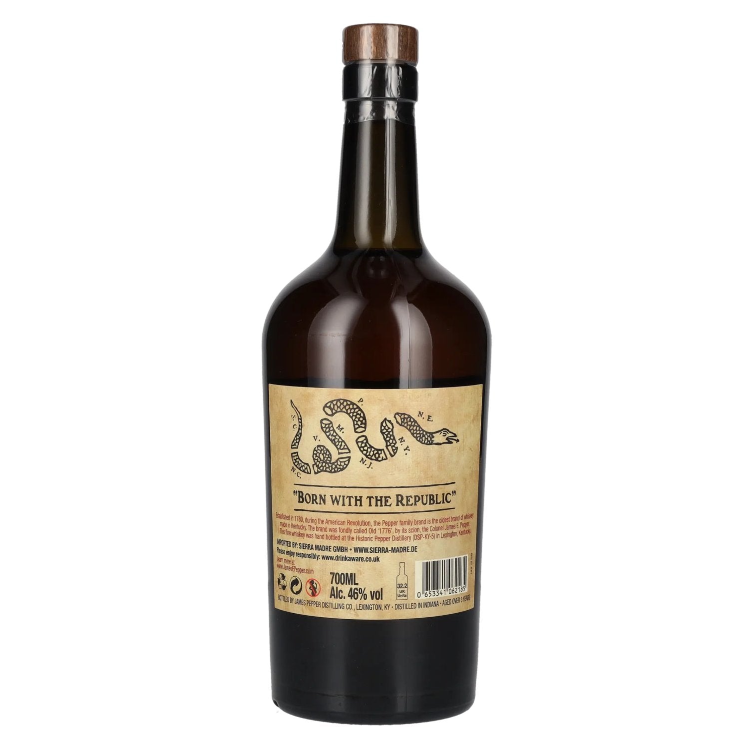 1776 James E. Pepper Straight RYE Whiskey 46% vol. 0,7l