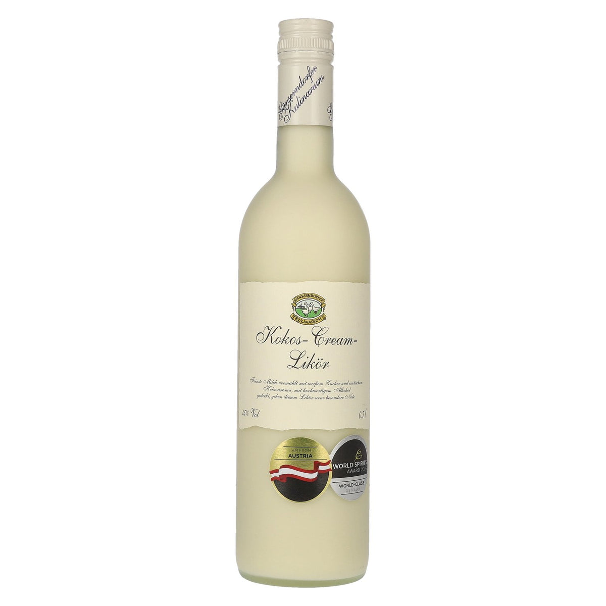 Gänserndorfer Kulinarium Kokos-Cream-likeur 15% vol. 0,7 l