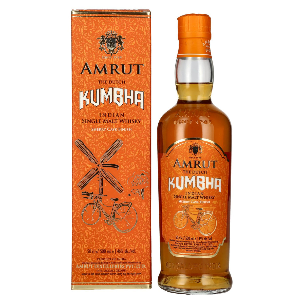 Amrut THE DUTCH KUMBHA Single Malt Whisky Sherry Cask Finish 46% vol. 0.5l in a gift box