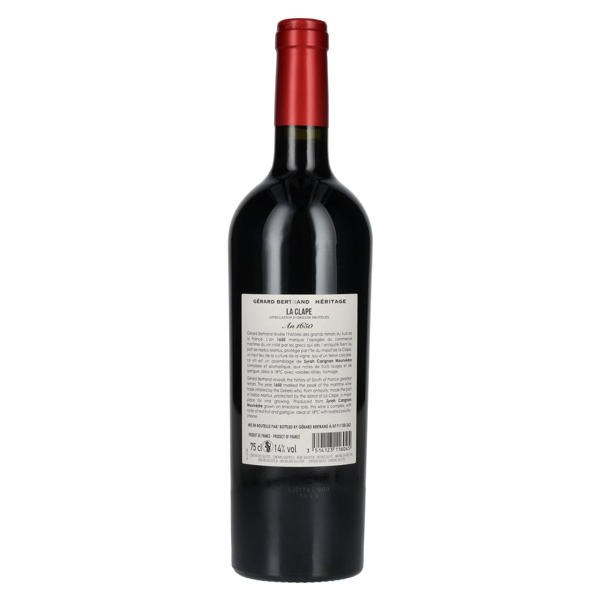 Gérard Bertrand LA CLAPE An1650 2023 14 % vol. 0,75 l