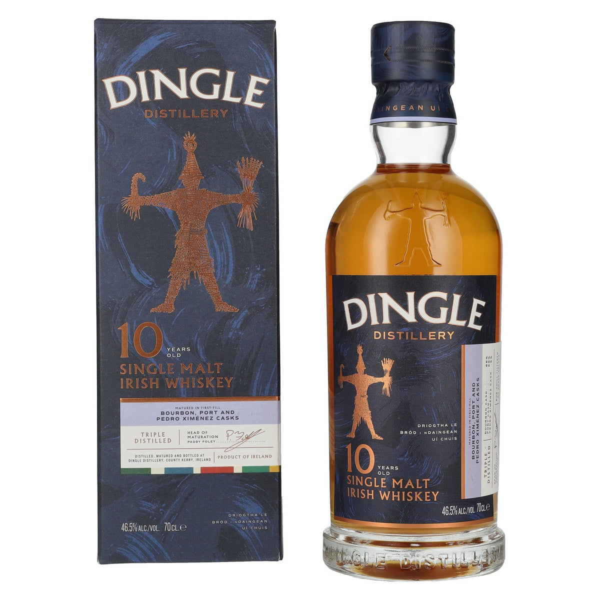 Dingle 10 Years Old Single Malt Ierse whisky, drievoudig gedistilleerd, 46,5% vol., 0,7 l in geschenkverpakking