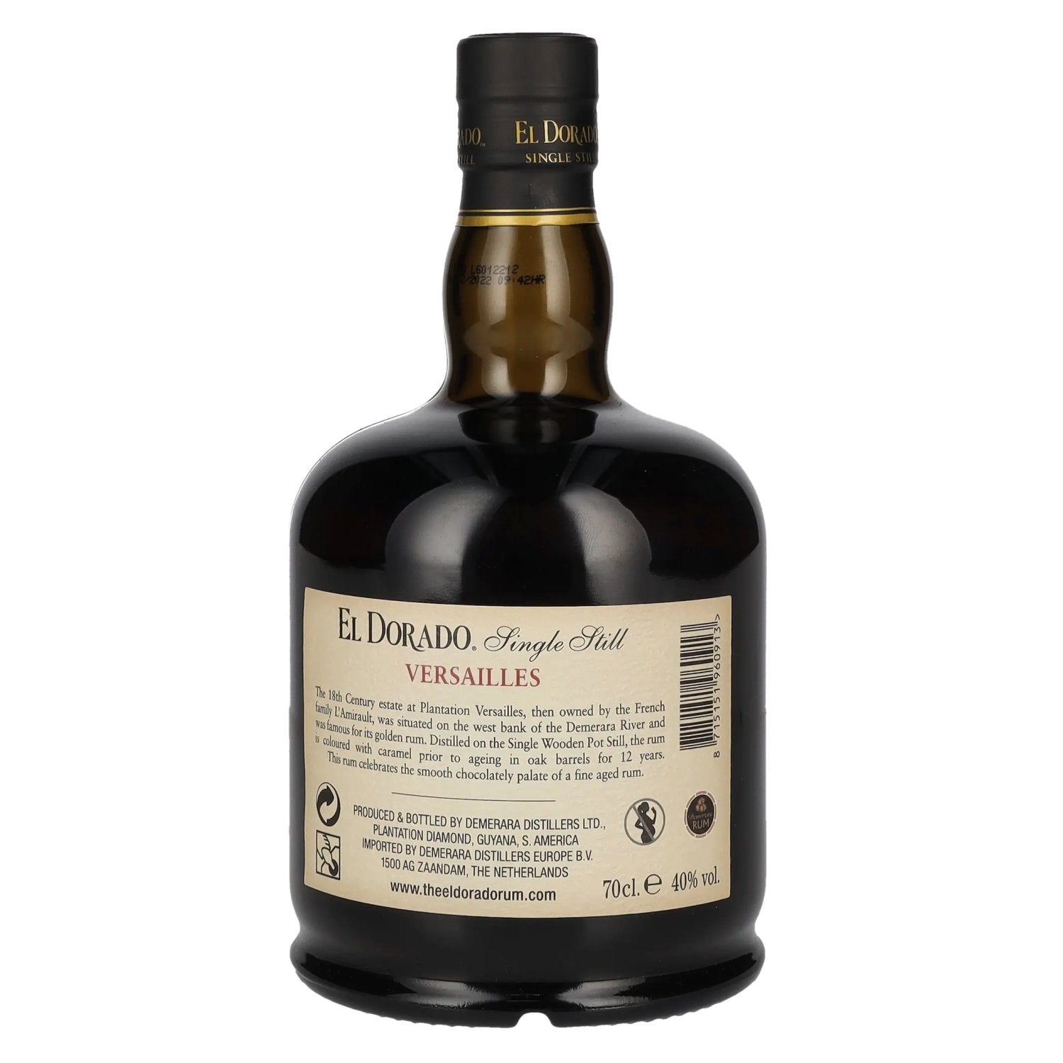 El Dorado VERSAILLES Single Still Finest Demerara Rum 2009 40% Vol. 0,7l