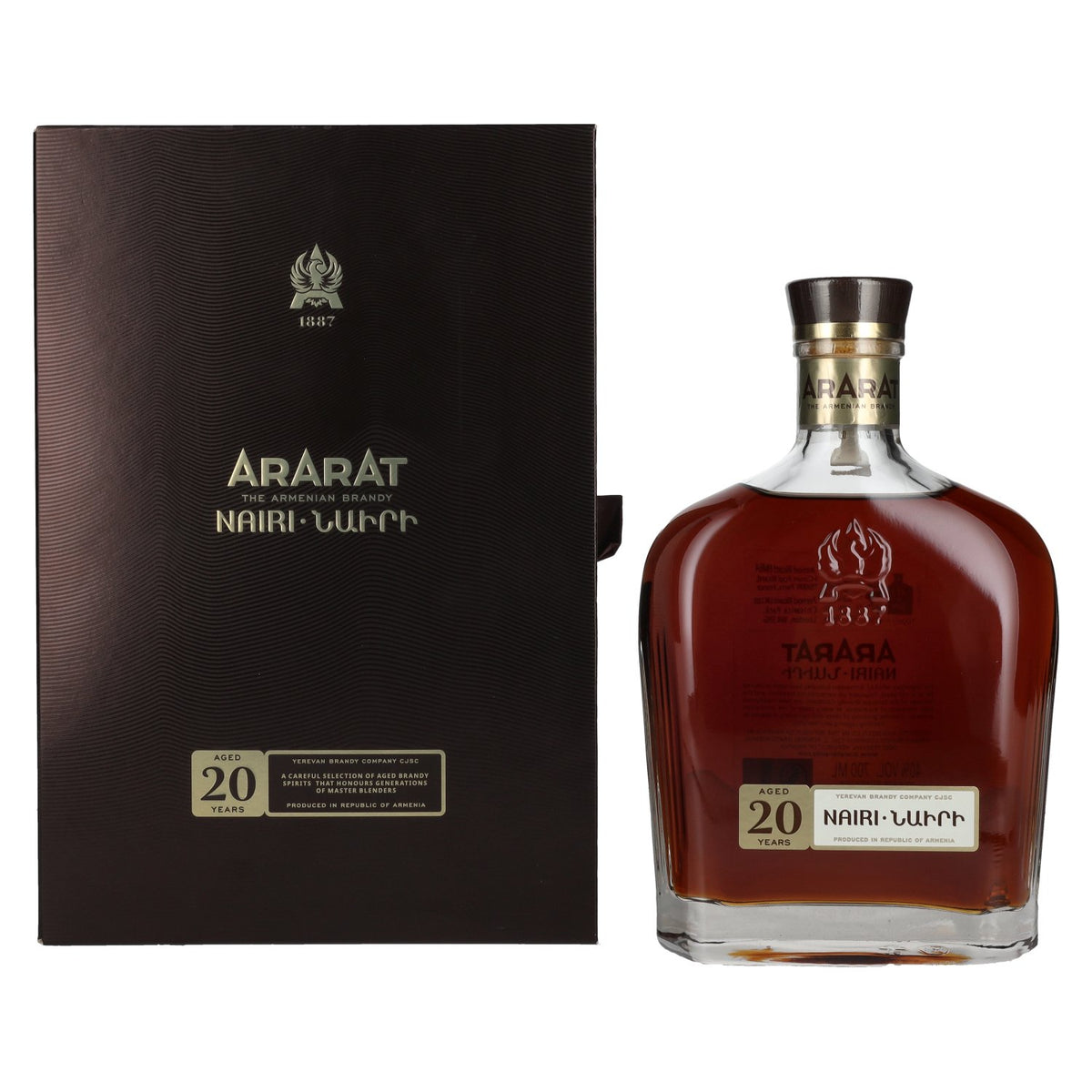 Ararat Nairi 20 ans d'âge, 40 % vol., 0,7 l, dans un coffret cadeau