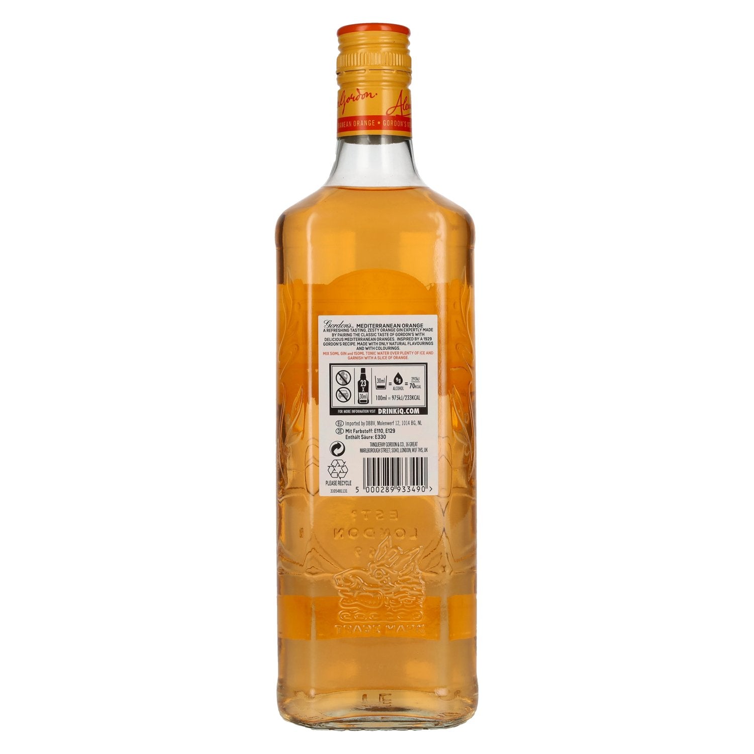 Gordon's MEDITERRANEAN ORANGE Distilled Gin 37.5% ABV 0.7l